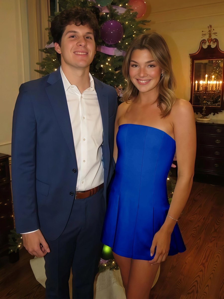 Royal Blue Satin A-Line Homecoming Dress