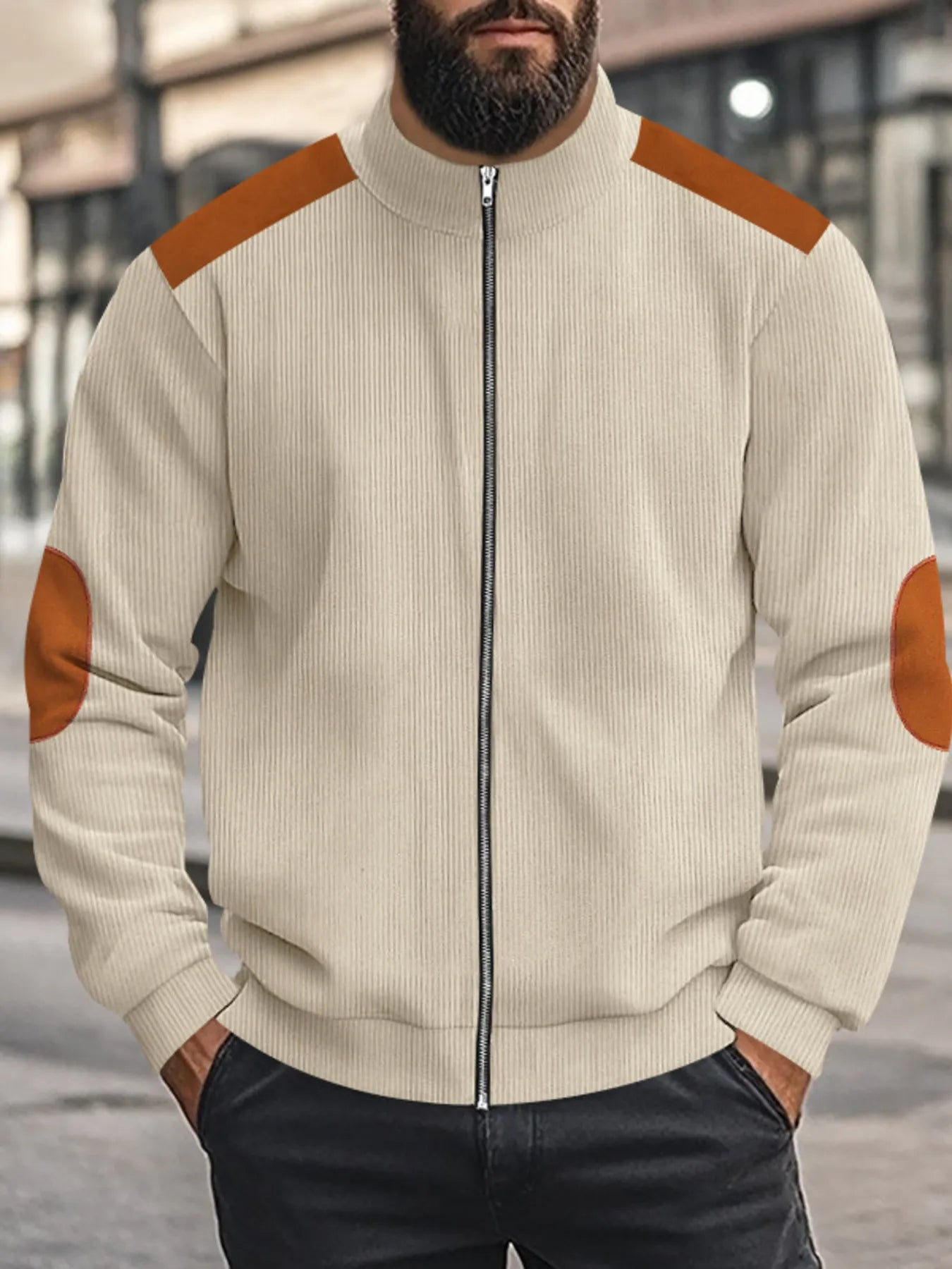 Mens Zip Up Plus Size Long Sleeve Jacket in Multiple Colors