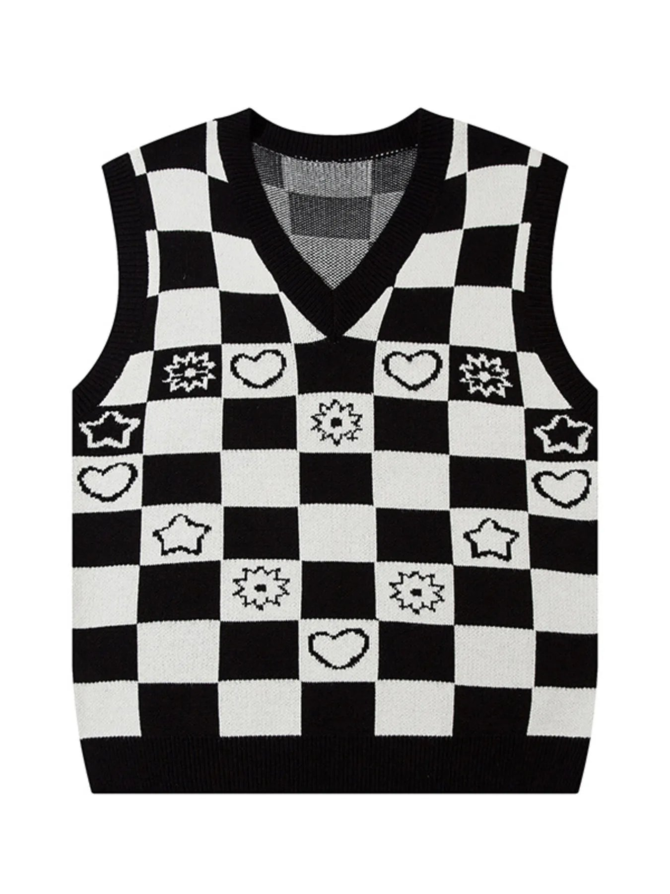 Heart Pattern Sweater Vest for Men - Stylish Layering Option