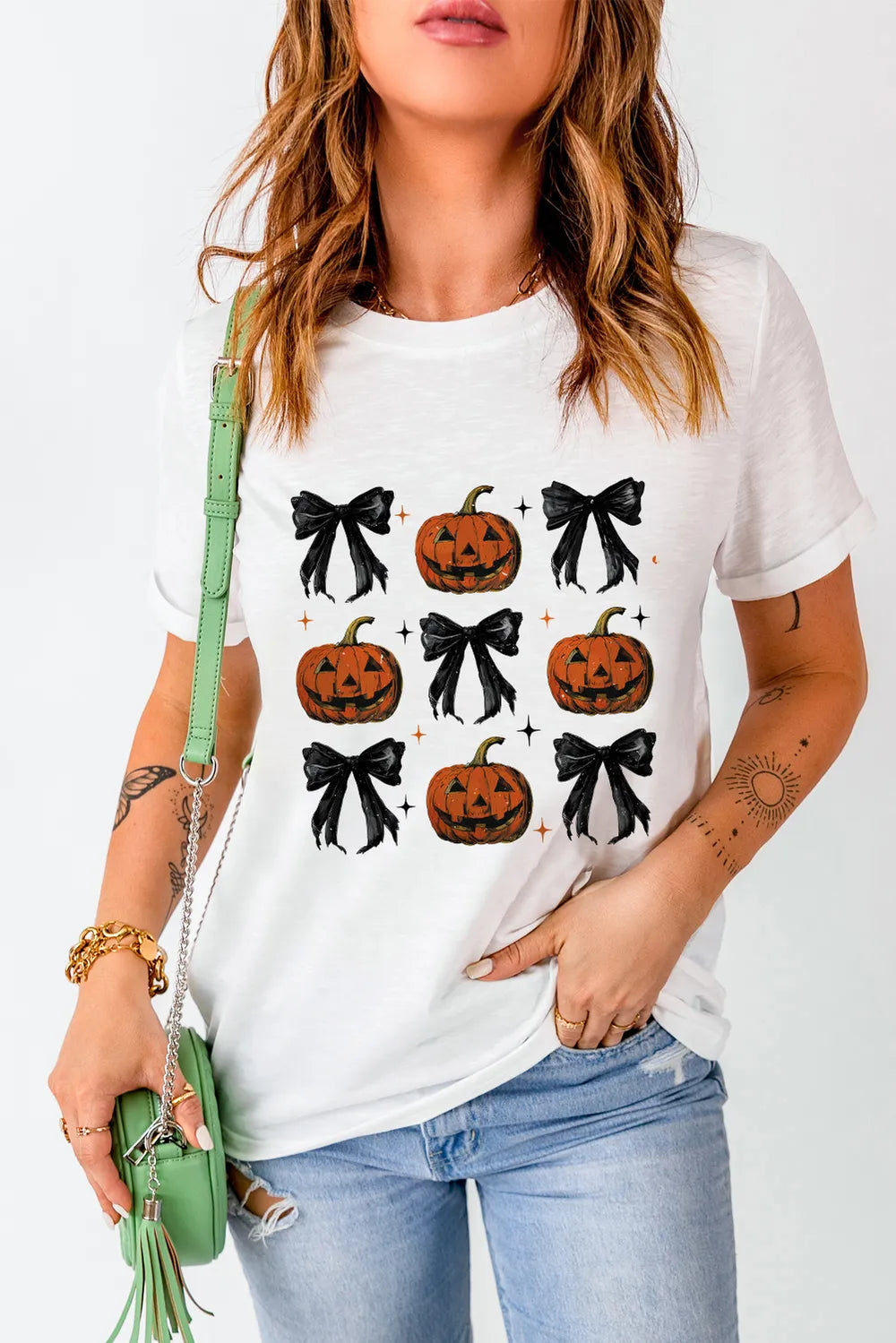 Halloween Pumpkin Short Sleeve T-Shirt - White