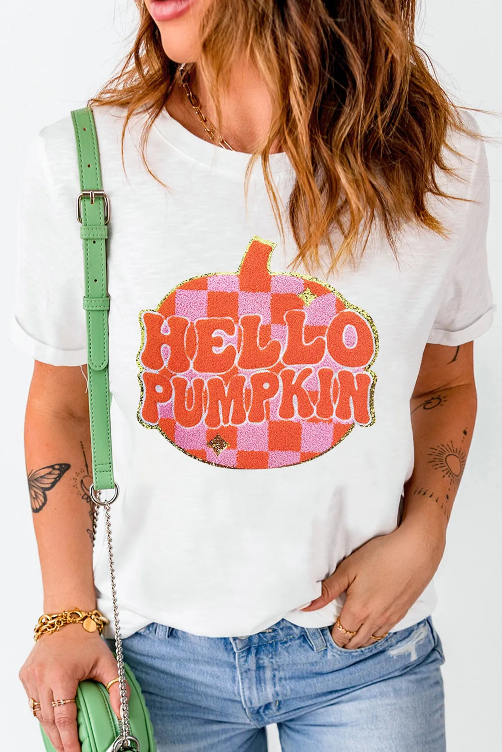 White Cotton Short Sleeve T-Shirt for Women