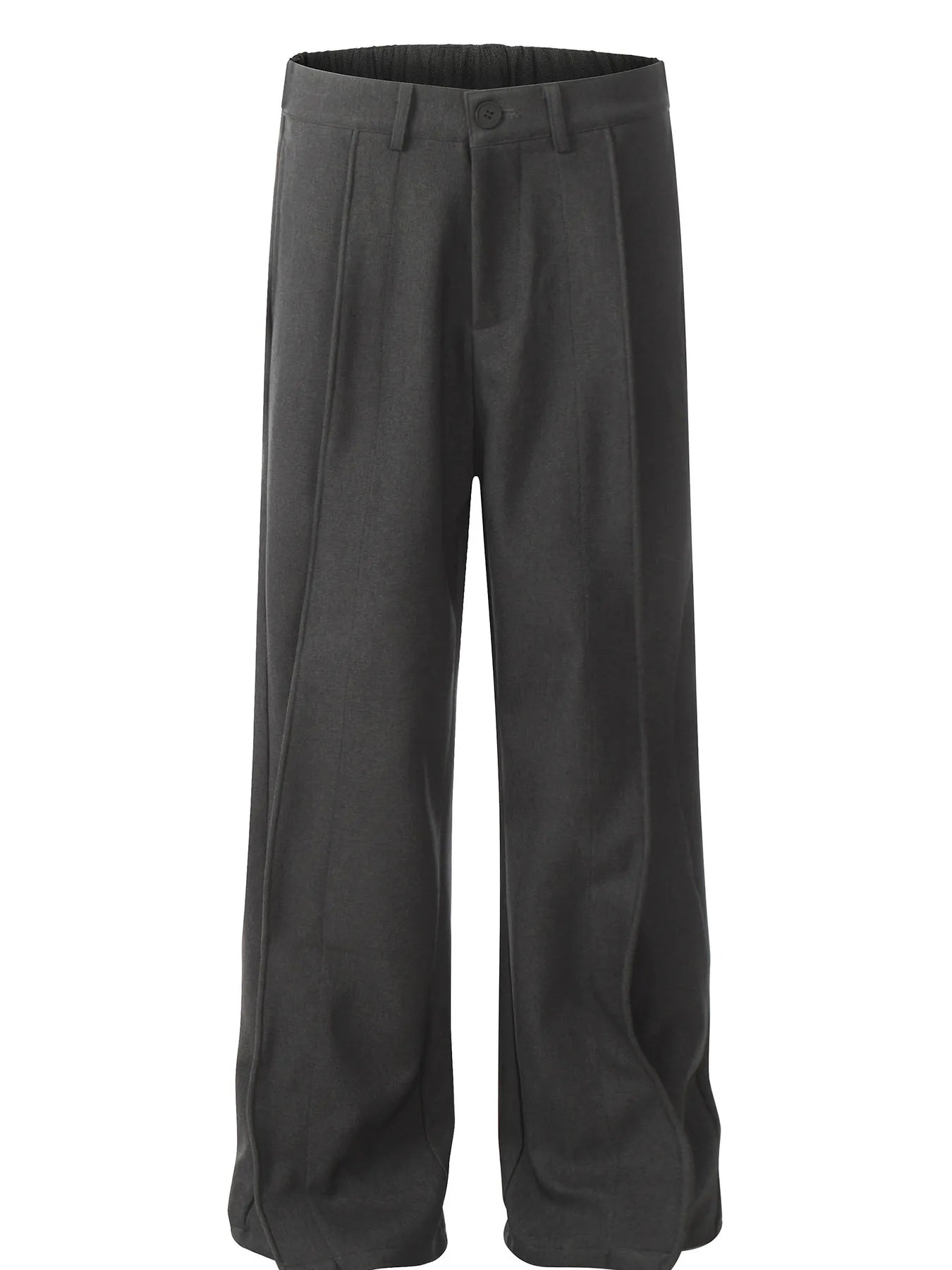 Mens Drawstring Wide Leg Pants in Gray and Black