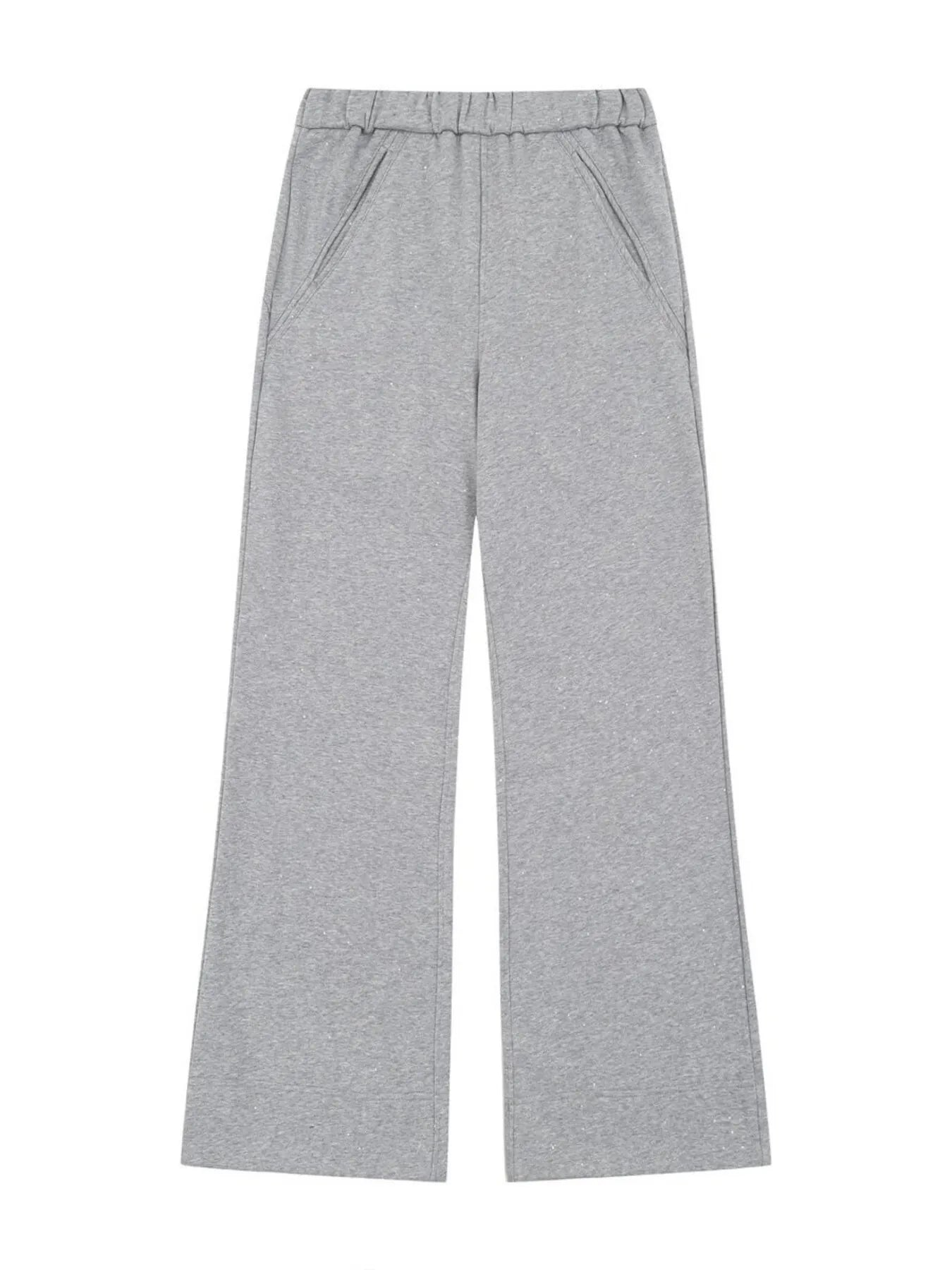 Mens Gray Wide Leg Pants with Pockets, Comfort Fit