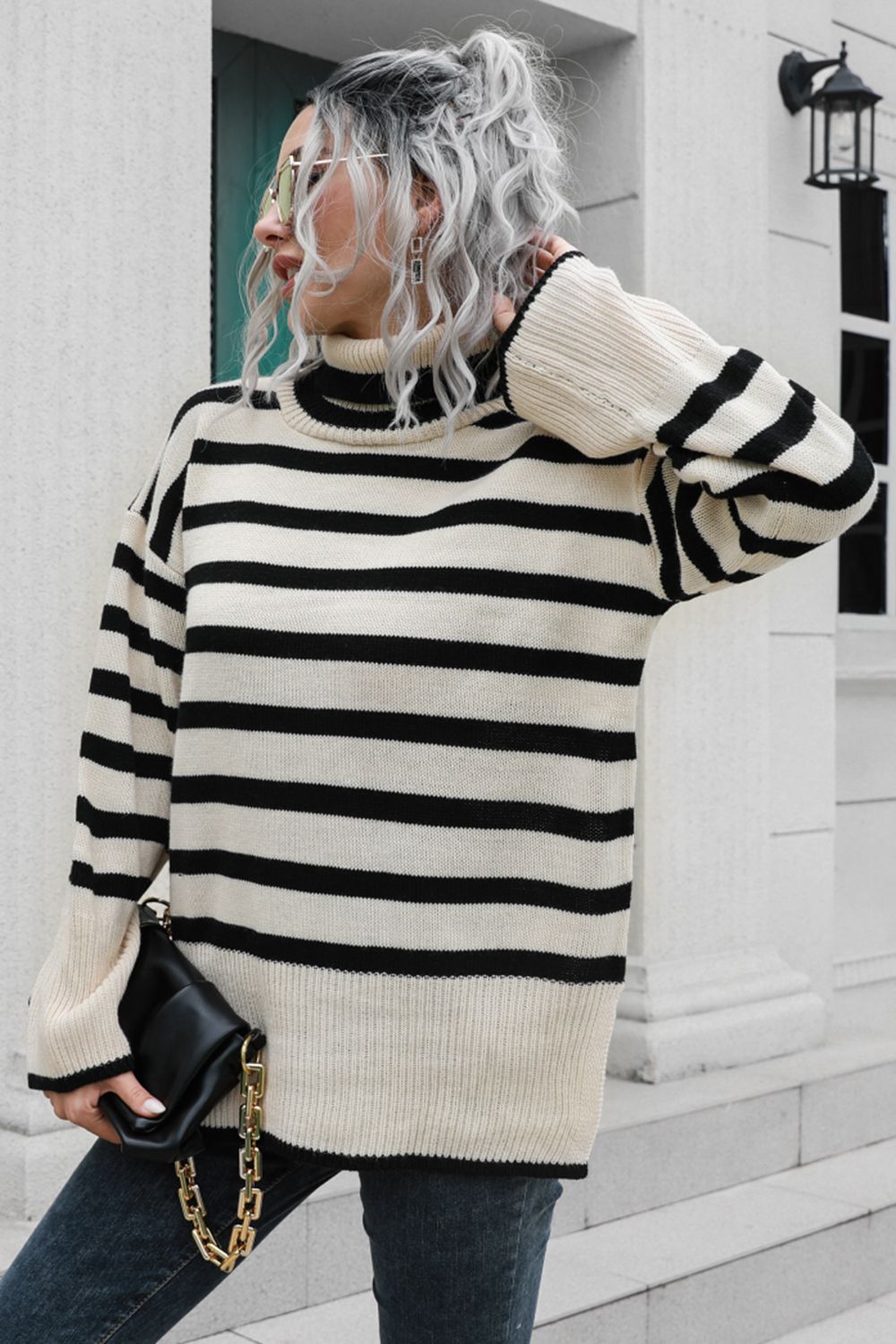 Beige Turtleneck Sweater - Cozy Fall Fashion