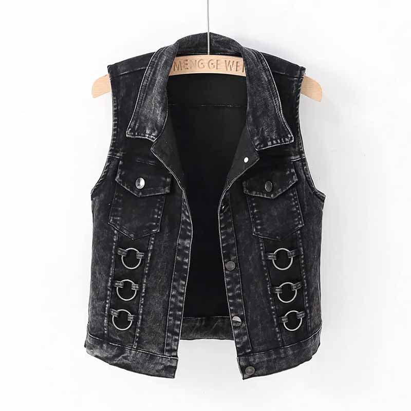 Black Denim Vest for Women Premium Cotton Blend