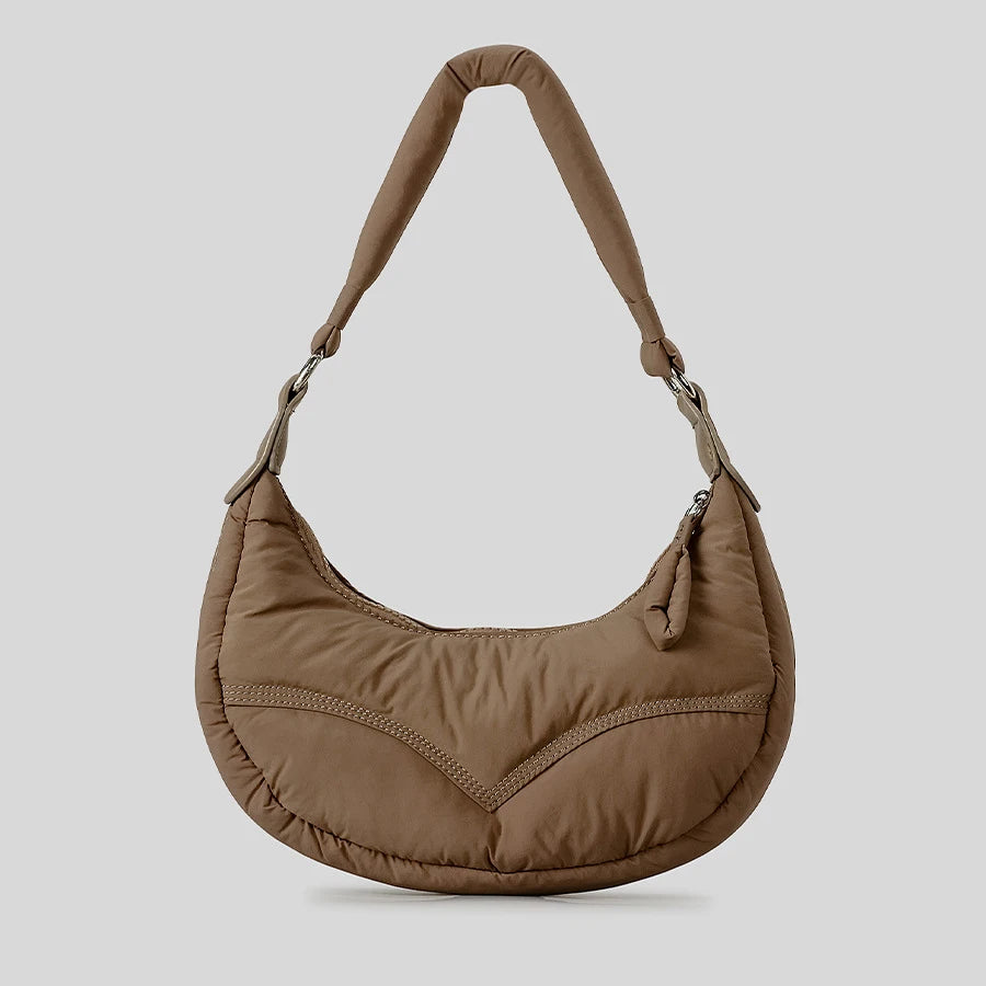 Cozy Nylon Shoulder Bag - Modern Style & Comfort