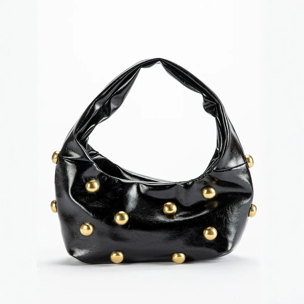 Chic Cloud Shoulder Bag with Rivet Details | Spacious & Stylish Design