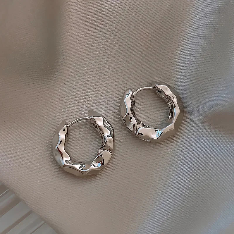 Textured Hoop Earrings | Lightweight Stylish Hoops