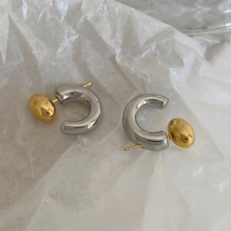 Celestial Silver Swirl Hoop Earrings - Lightweight Design