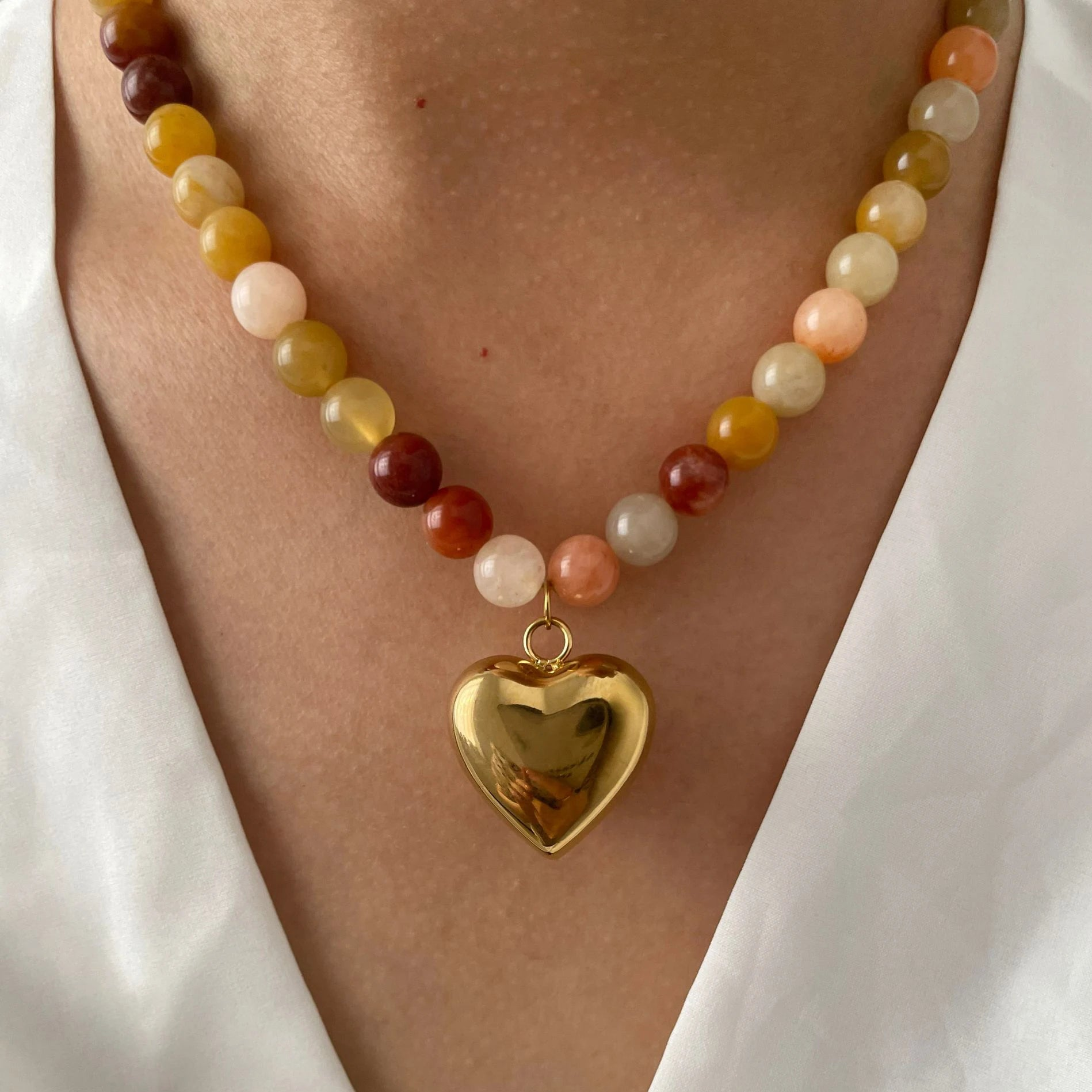 Bohemia Vibrant Multicolor Stones Necklace - Adjustable Chain