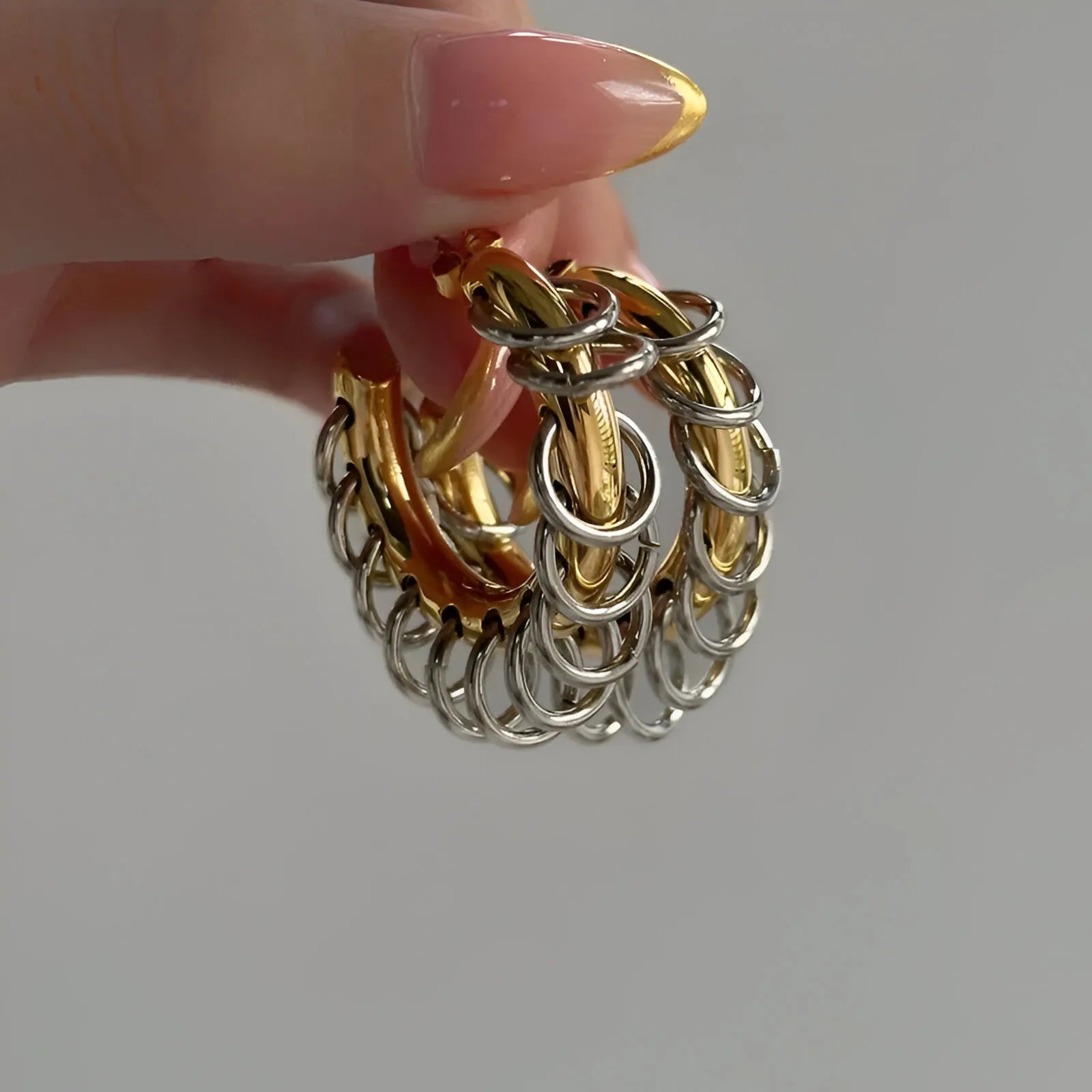 Gold Chain Hoop Earrings - Elegant Cascade Design