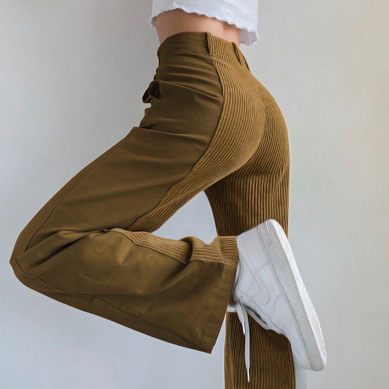 Vintage Patchwork High Waist Pants in Retro Style