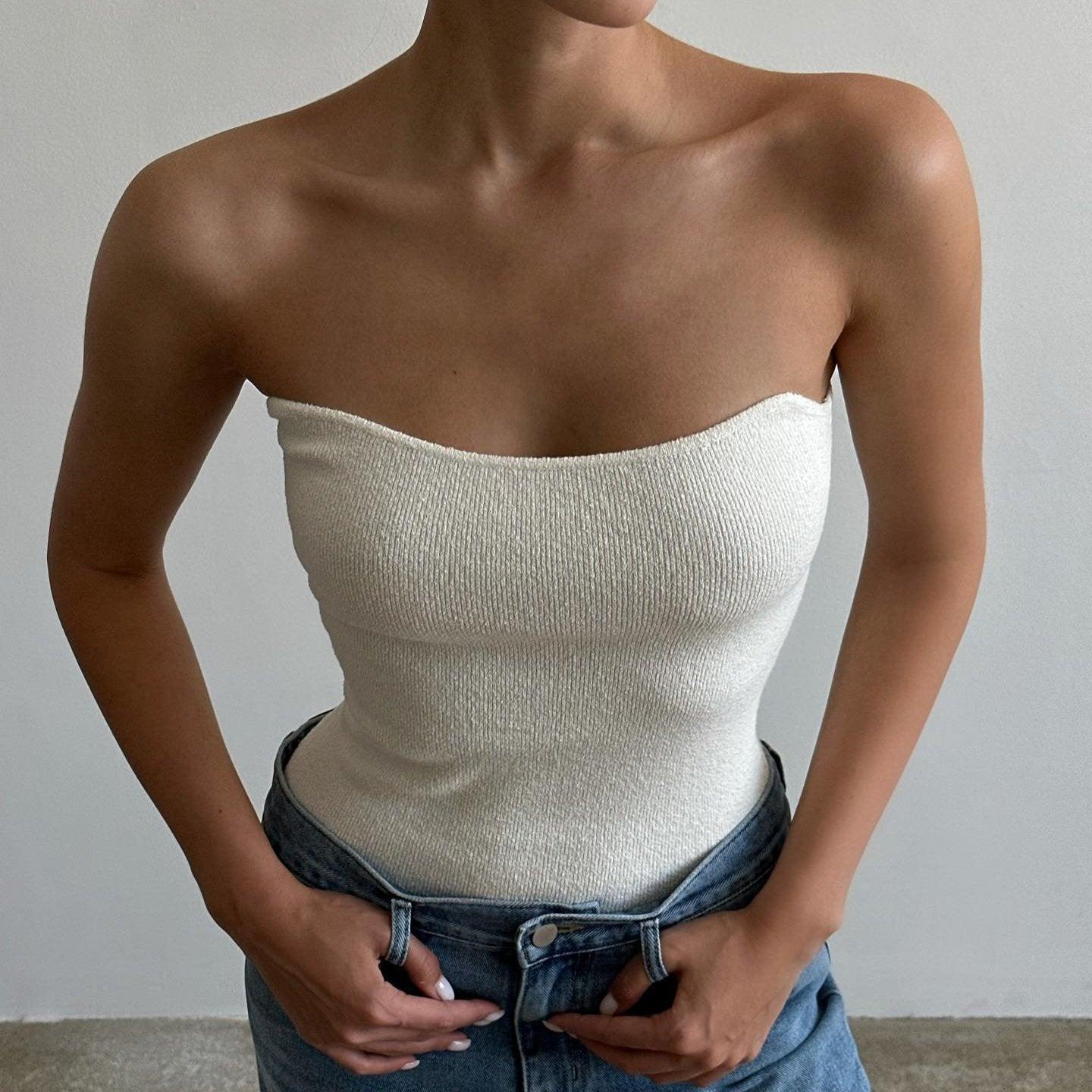 Knitted Crop Top for Summer Style - White, Black, Beige