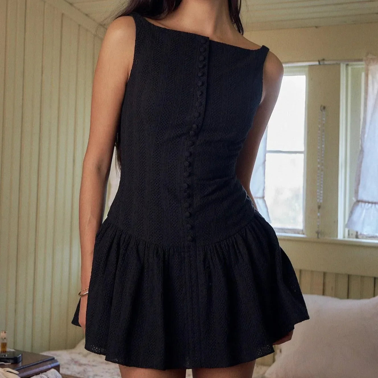 Chic Embroidered Mini Dress - High-Quality Fabric & Elegant Design