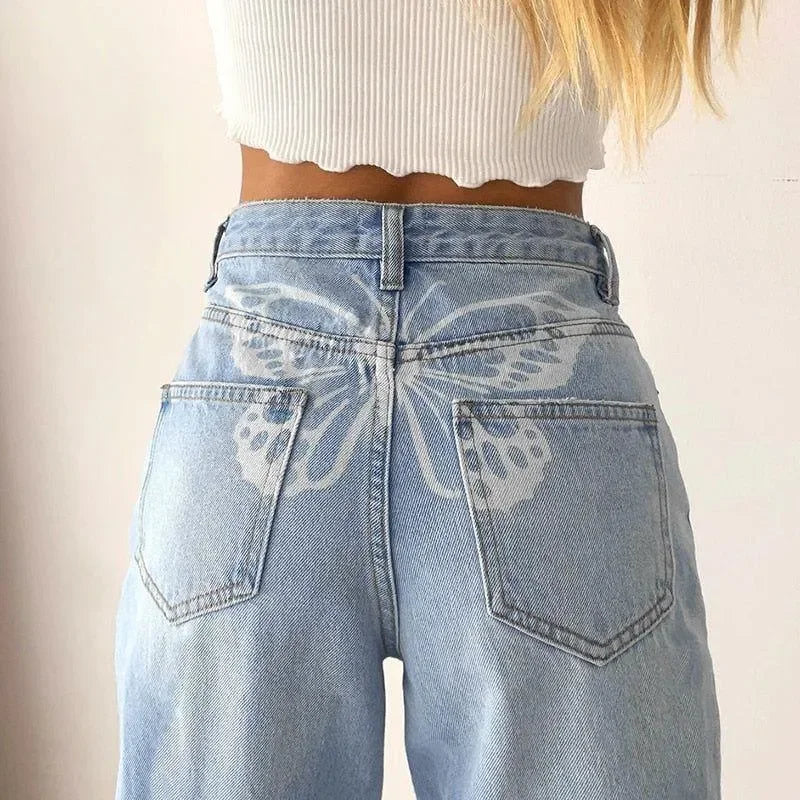 Loose Straight Jeans for Women - High Rise & Relaxed Fit