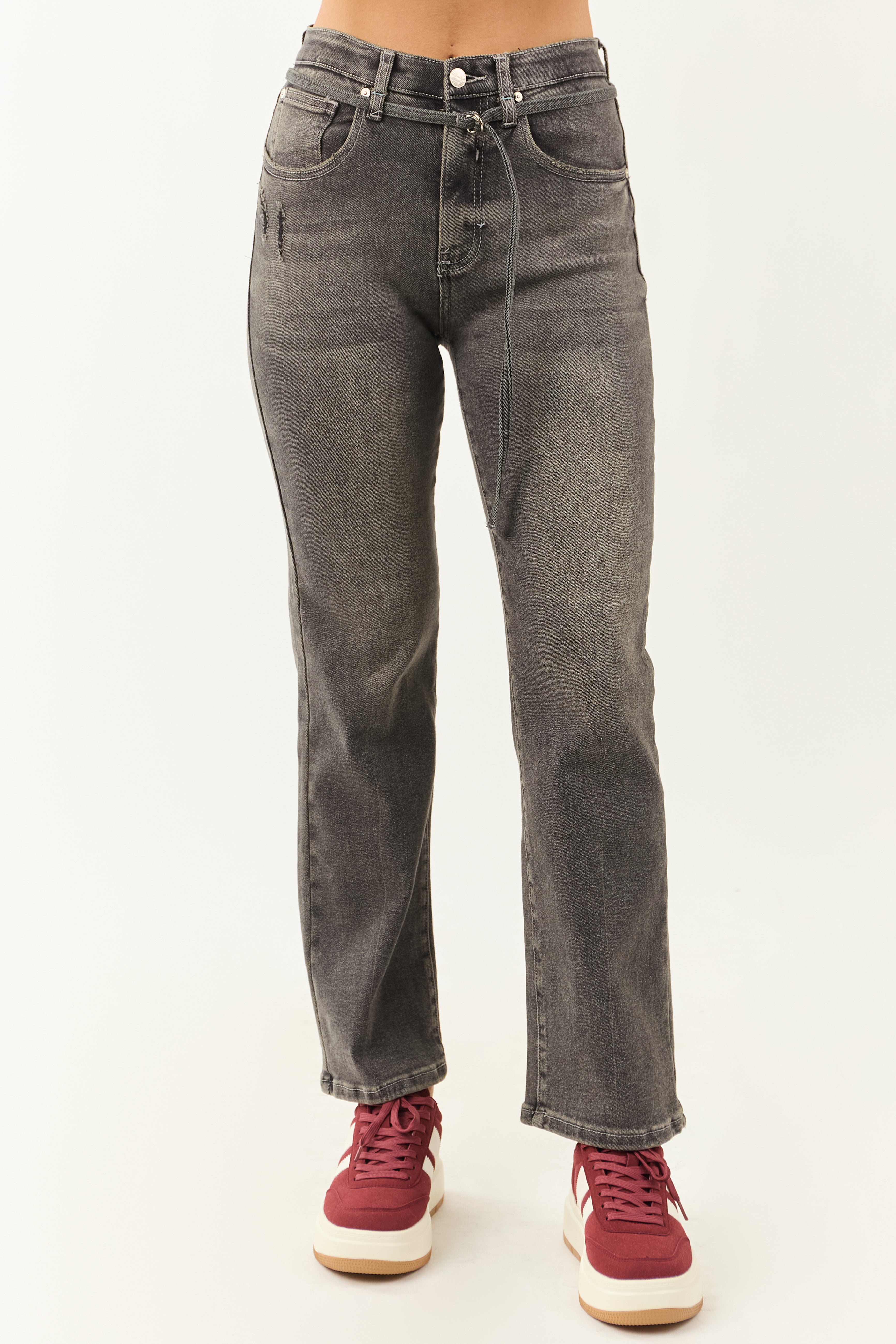 Graphite Tummy Control High Rise Straight Jeans
