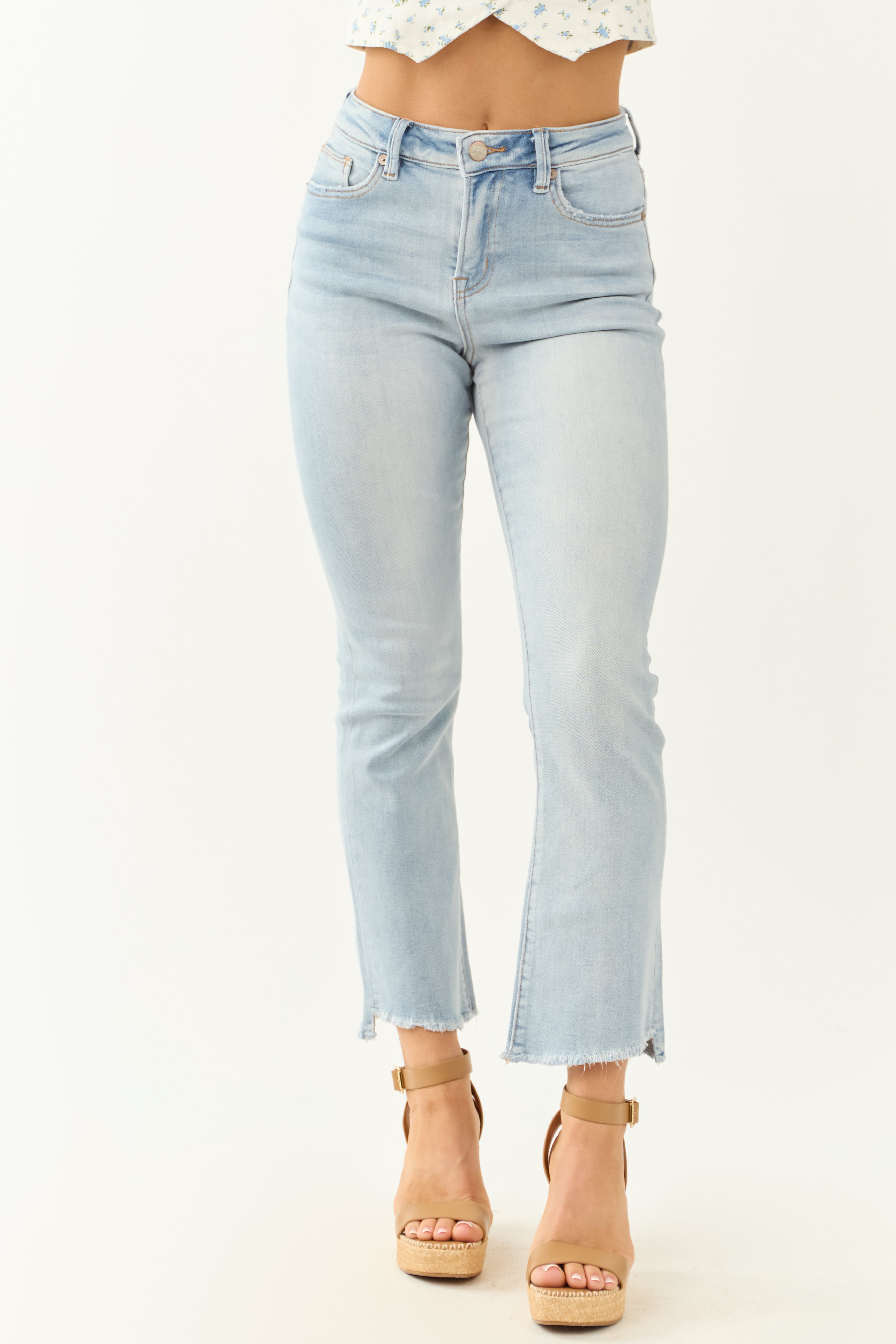 Light Wash Stretchy Soft Flare Jeans 27" Inseam