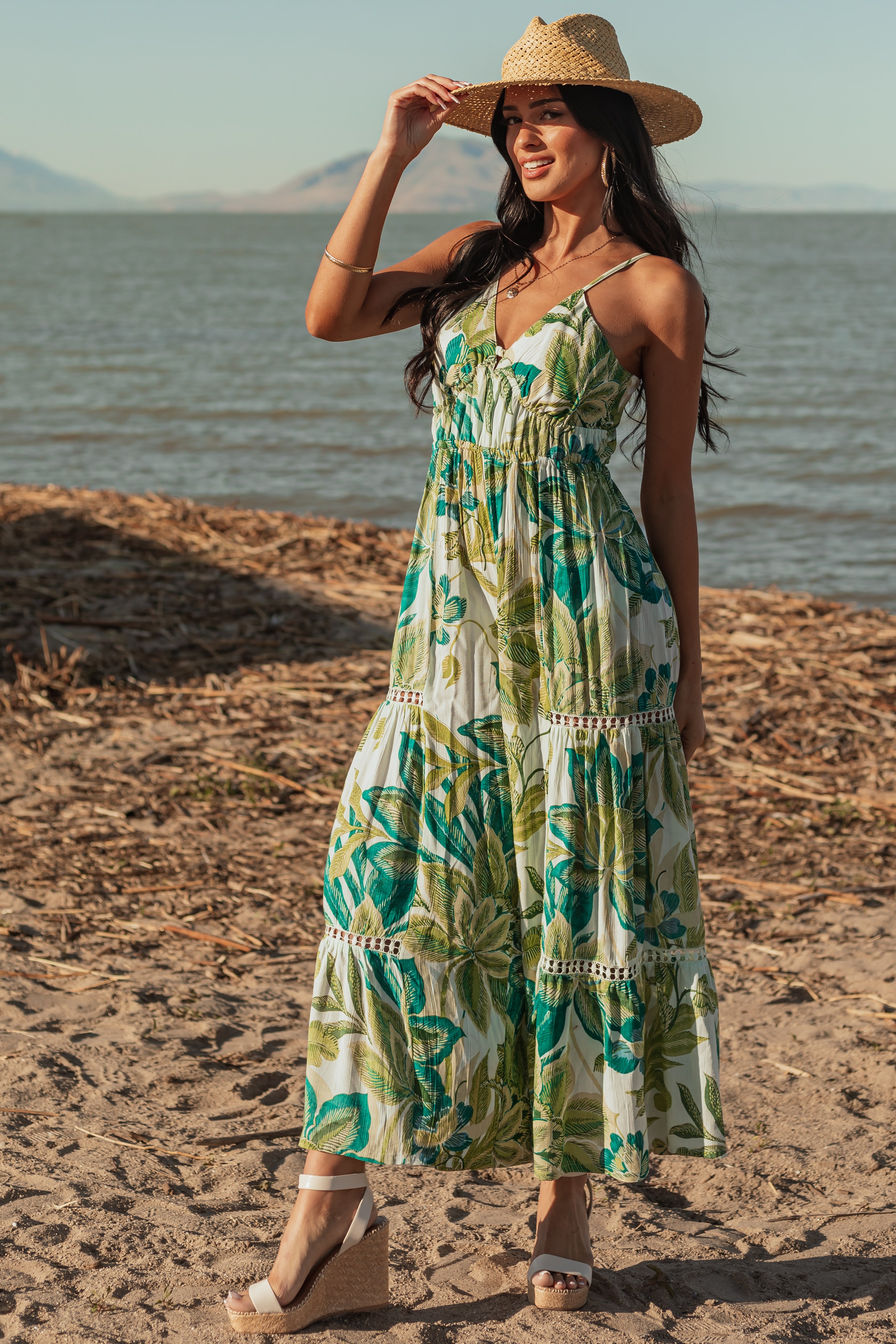 Floral Print Rayon Open Back Jumpsuit