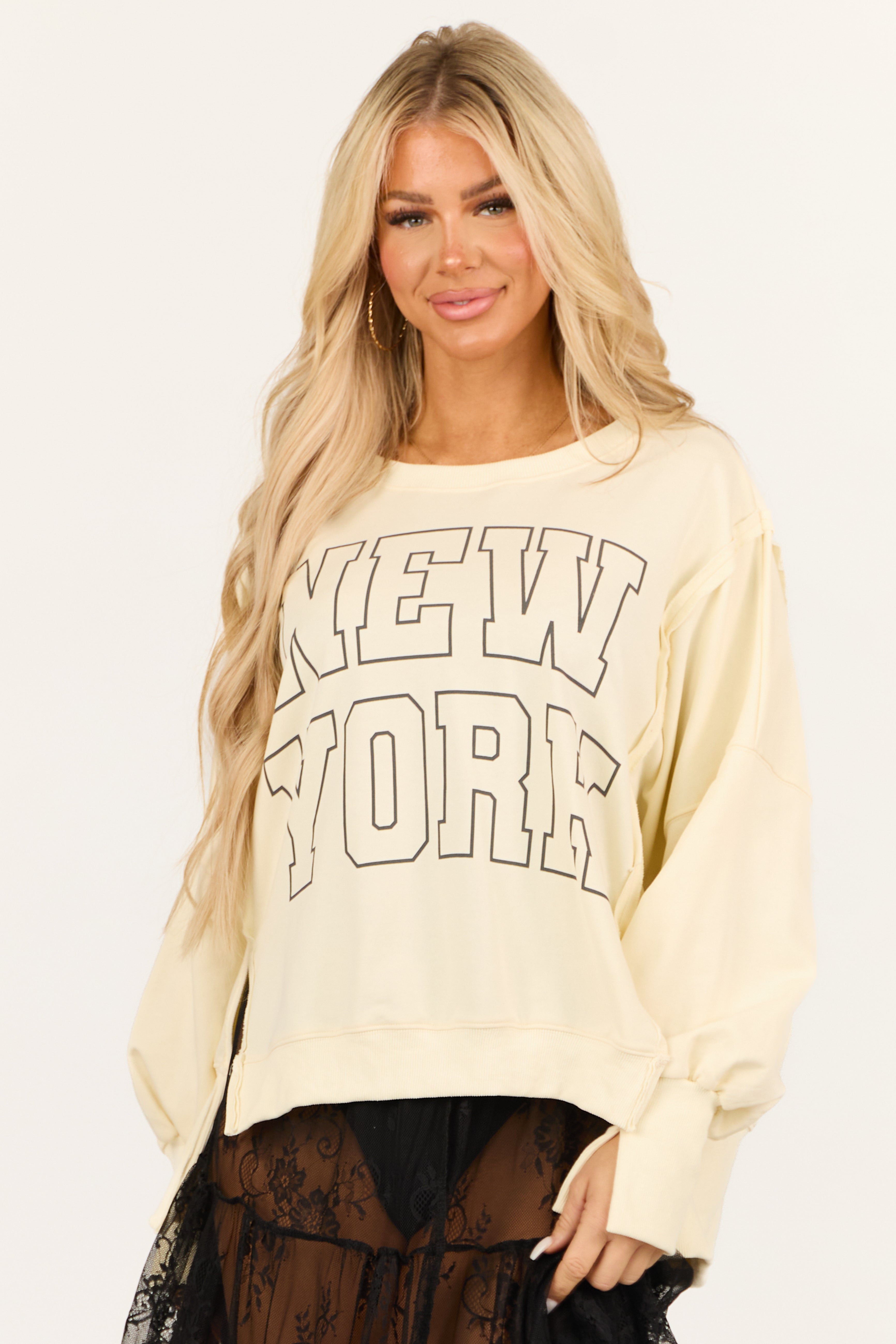 Charcoal Graphic Oversized Sweatshirt for Women