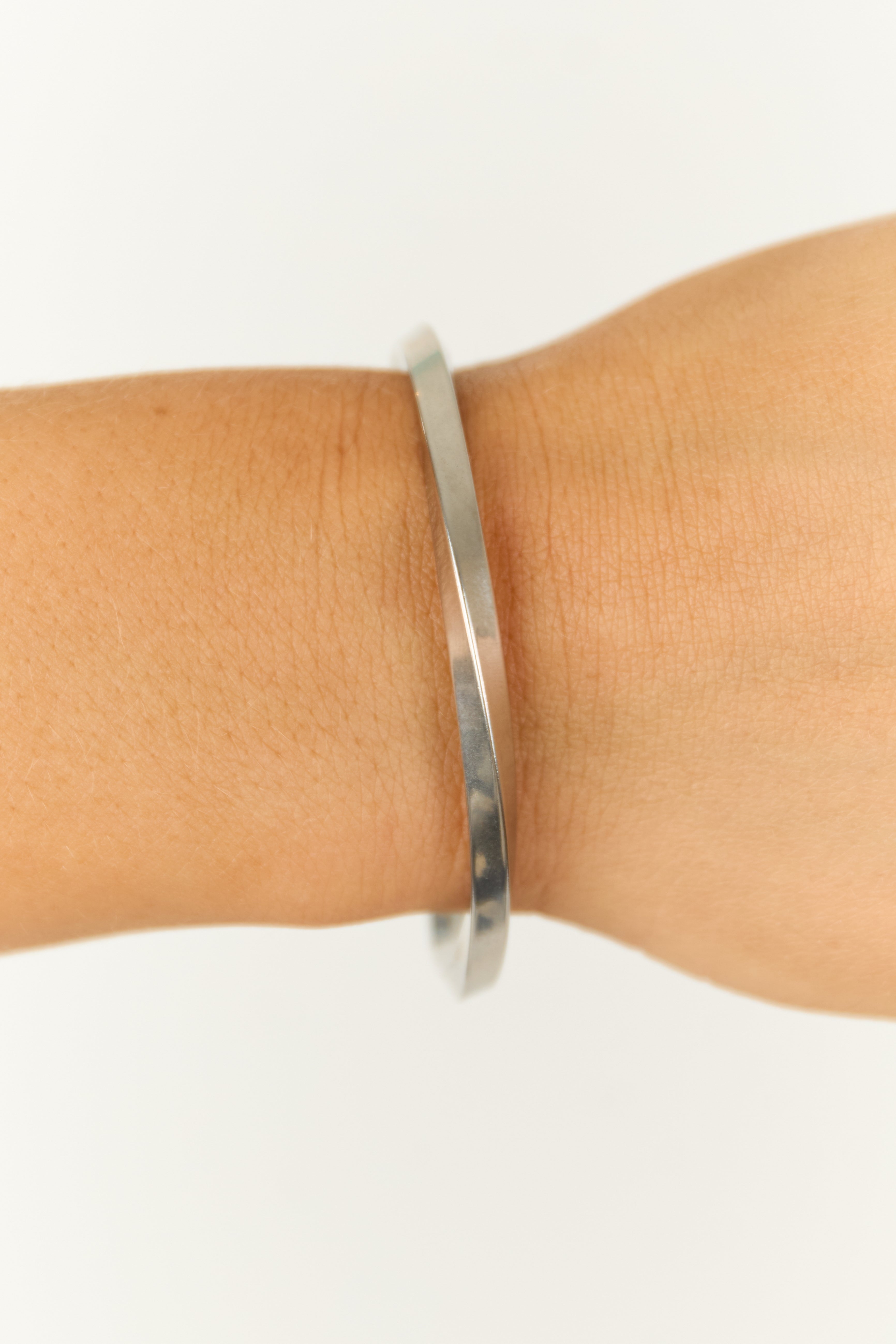 Silver Stainless Steel Twist Bracelet Bangle Cuff for Women