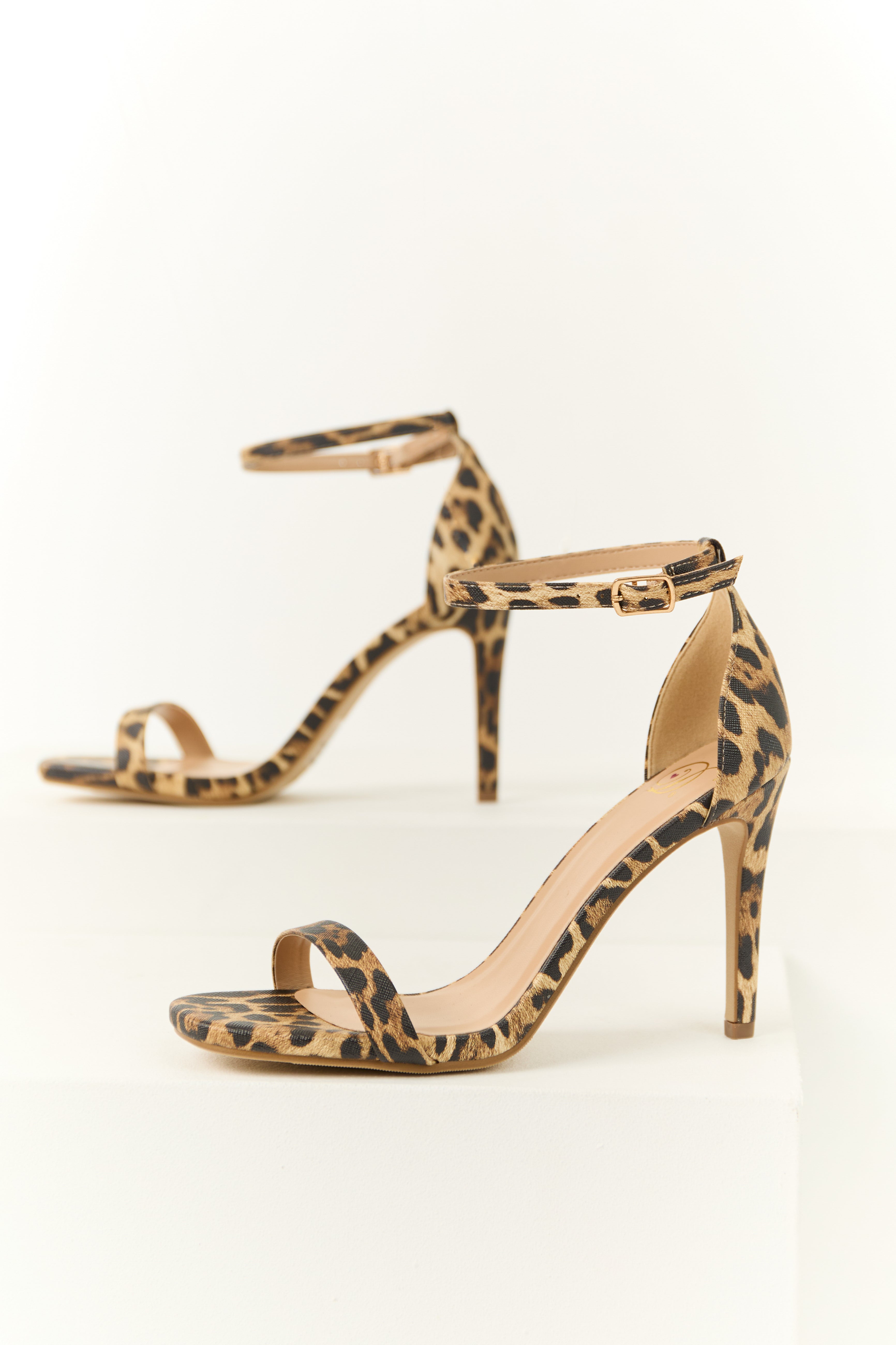 Brown Nubuck Ankle Strap Heeled Sandals