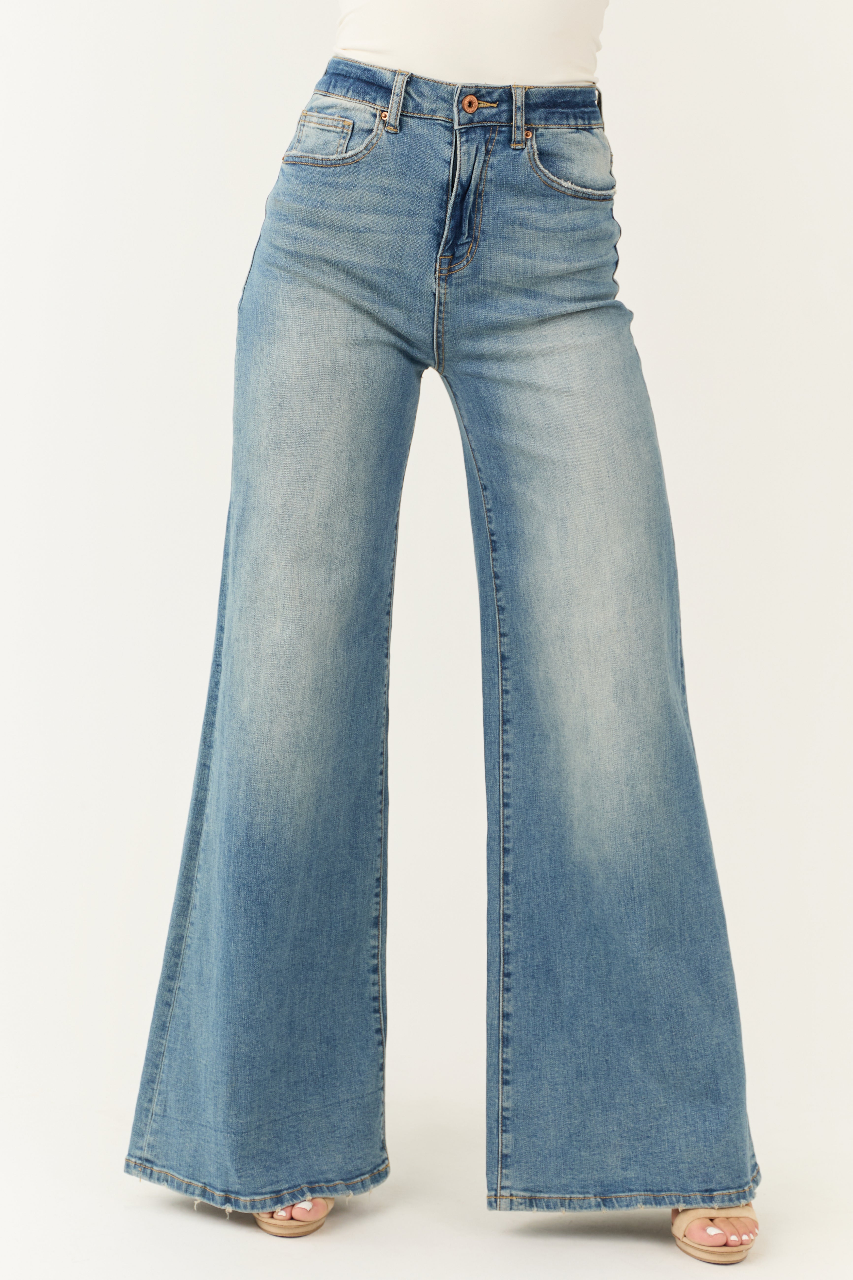 High Rise Super Wide Leg Denim Jeans