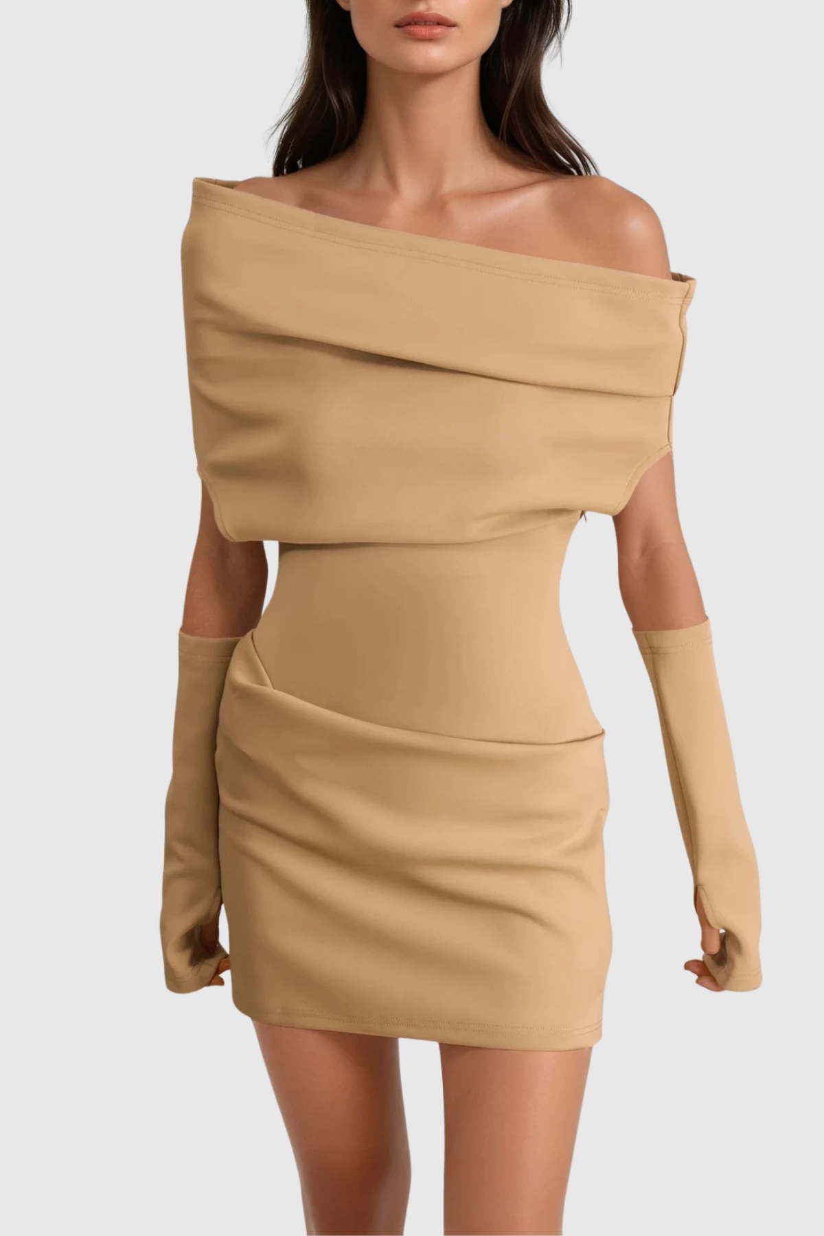 Elegant Off-Shoulder Ruched Mini Dress - Stylish and Flattering