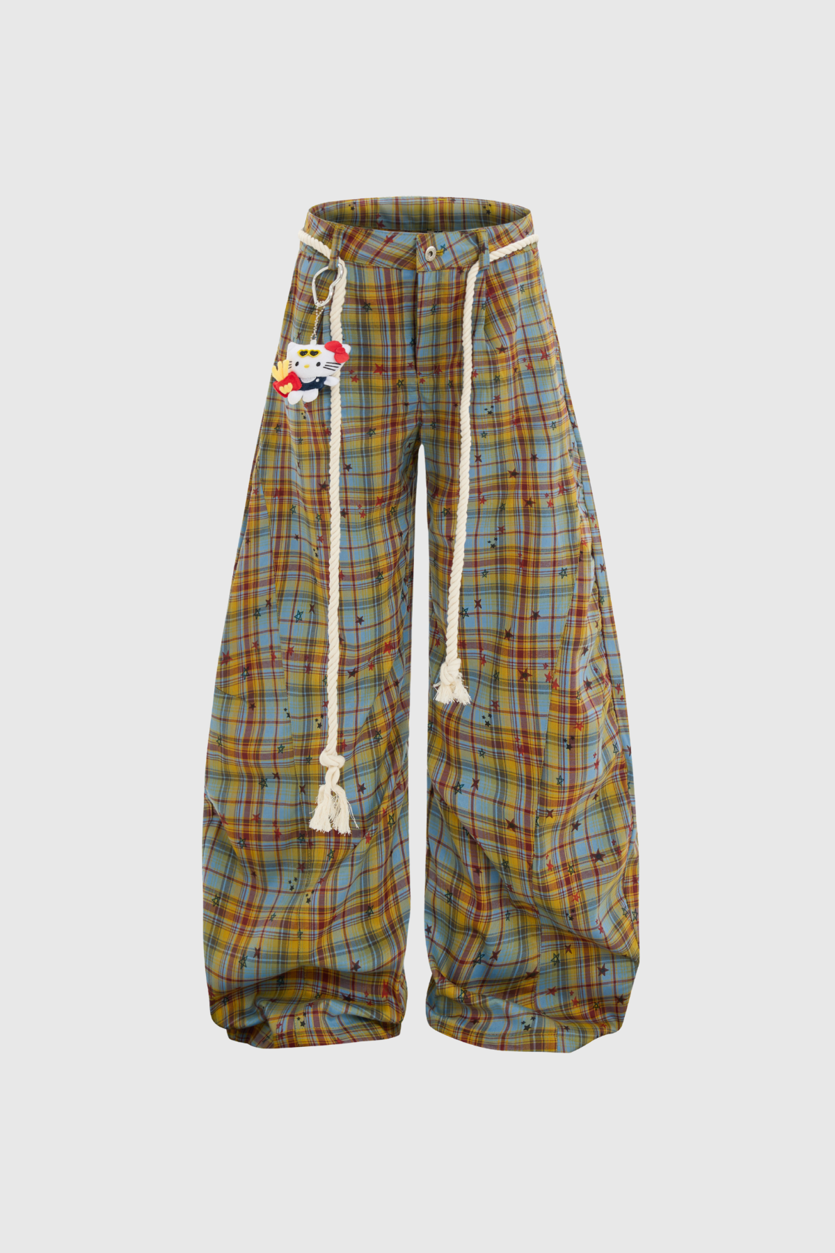 Blue Grid Star Denim Jeans for Urban Edge Style