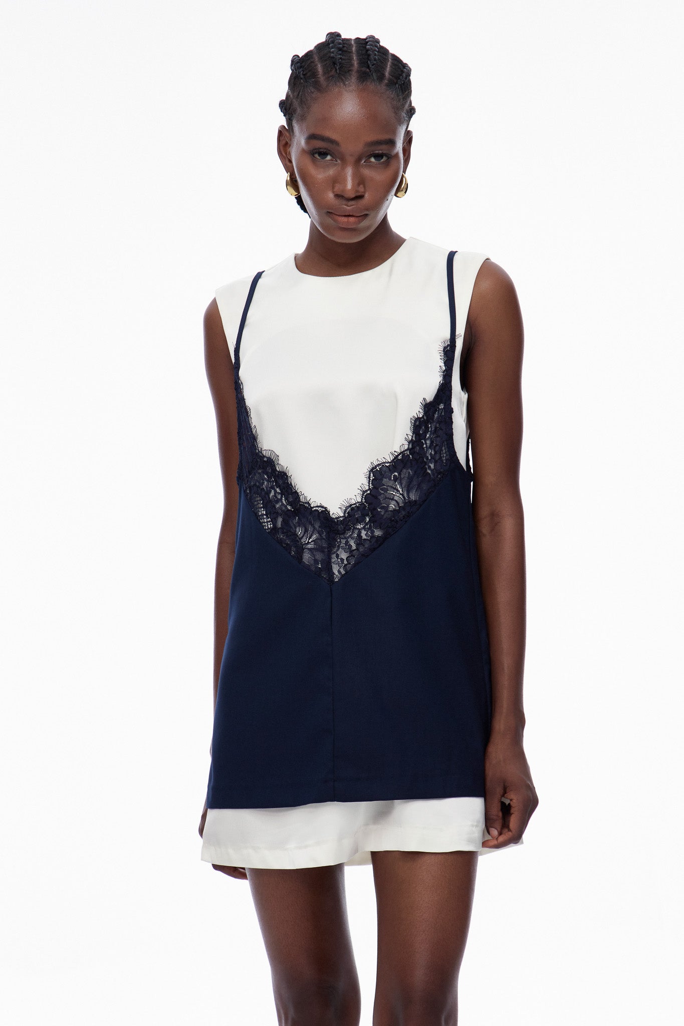 White Lace Sleeveless Top for Women