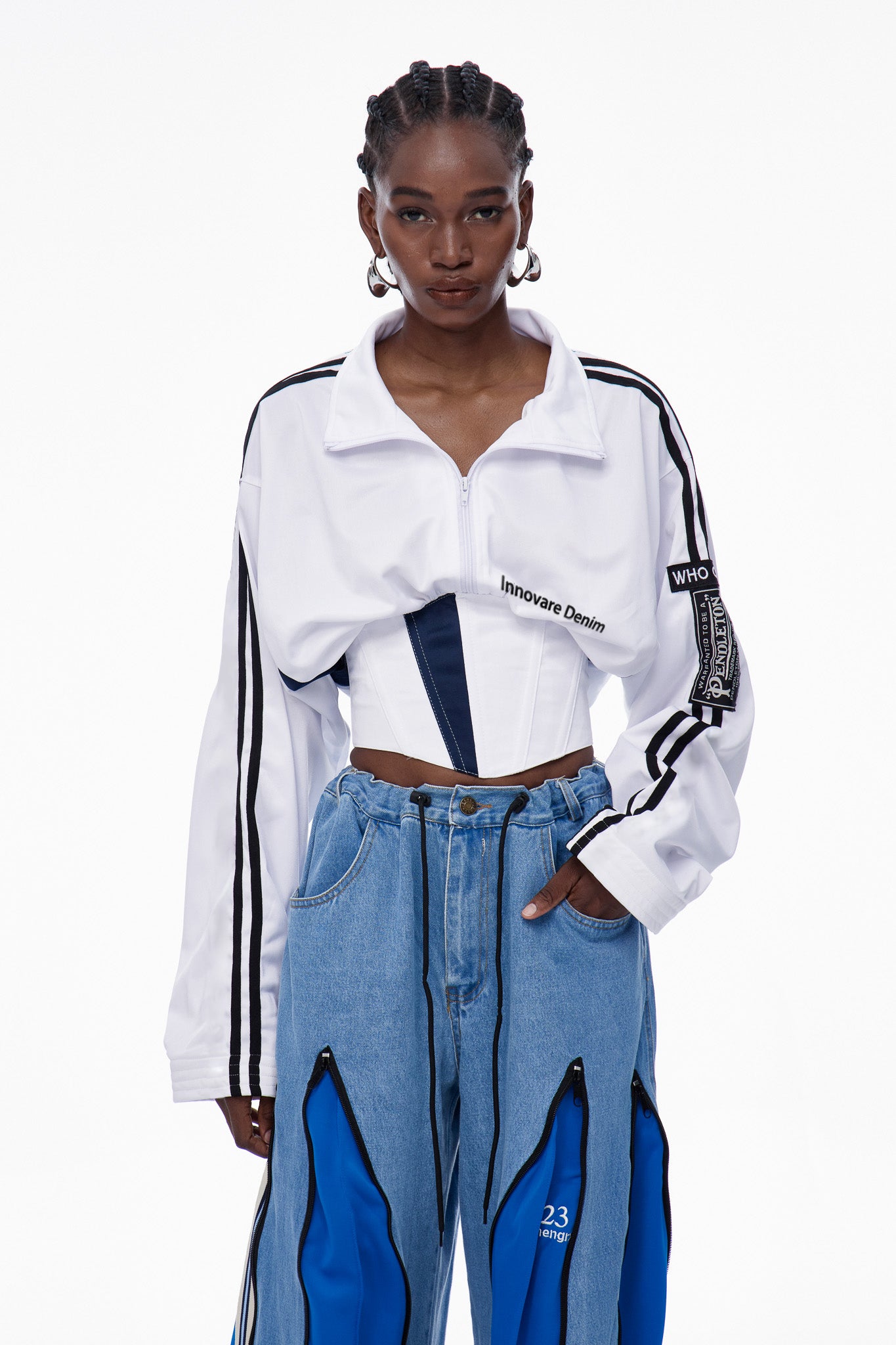 White Lace-Up Corset Top with Adjustable Fit