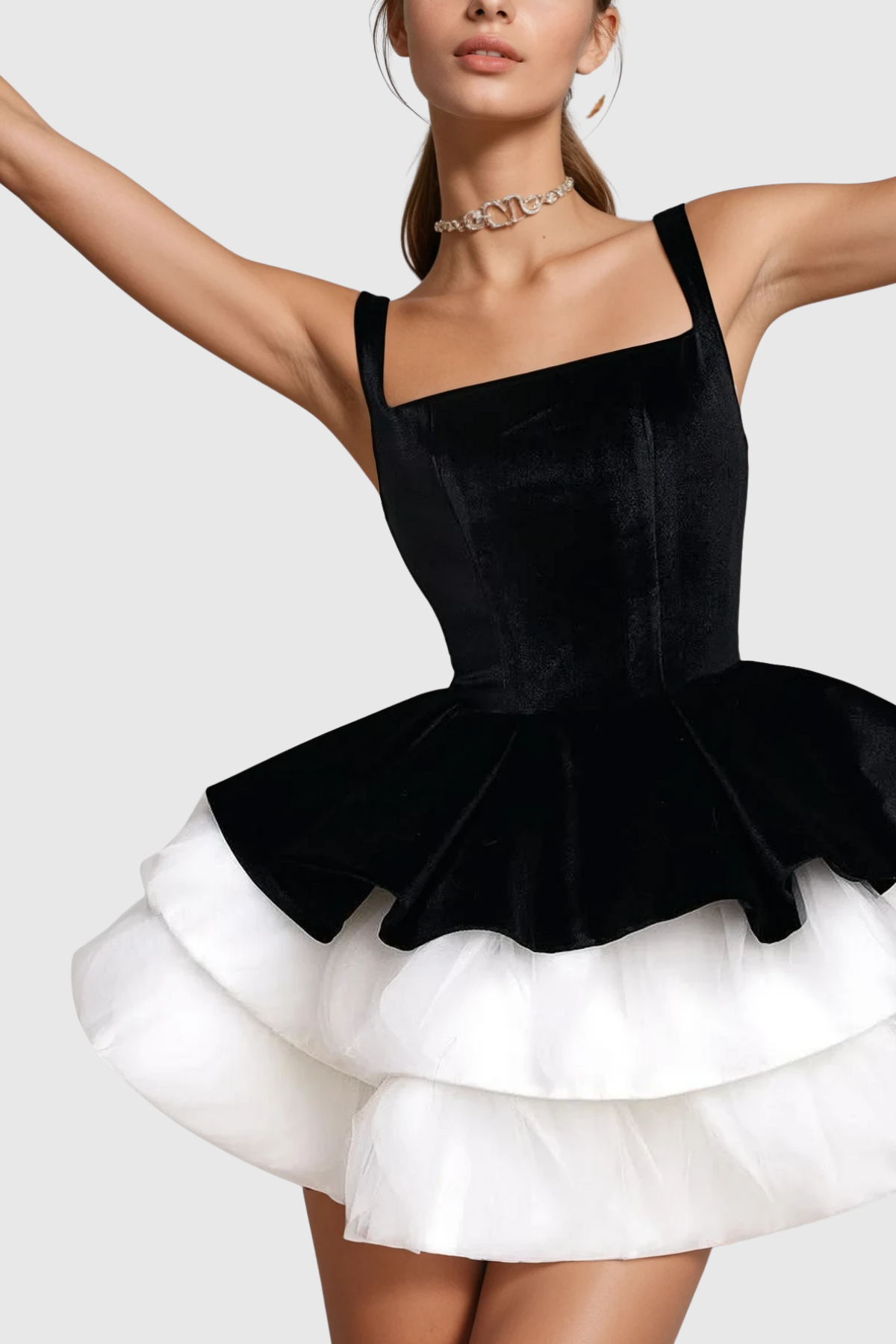 Black Puffy Mini Dress