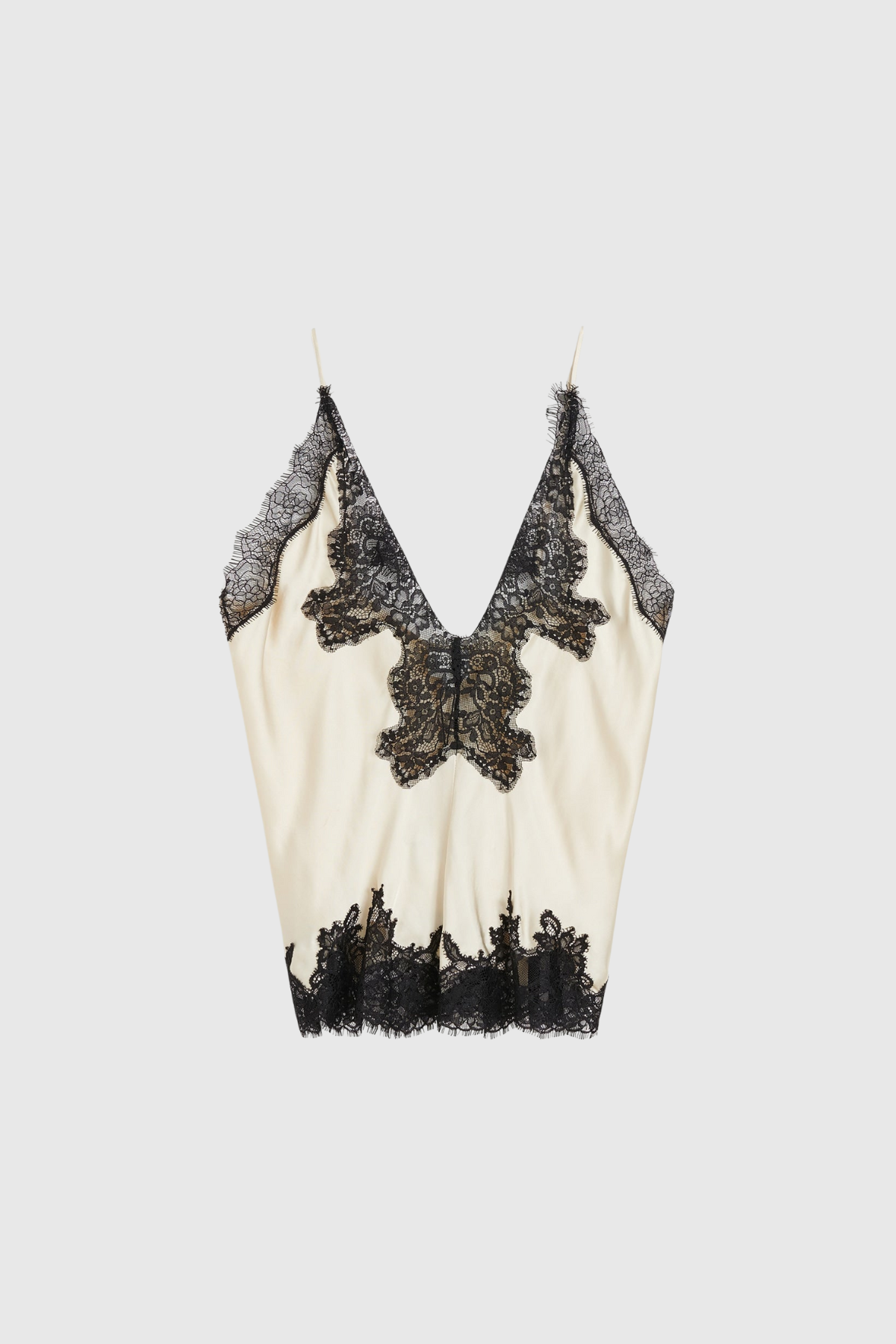 Delicate Lace Satin Top in Apricot - Stylish & Luxurious