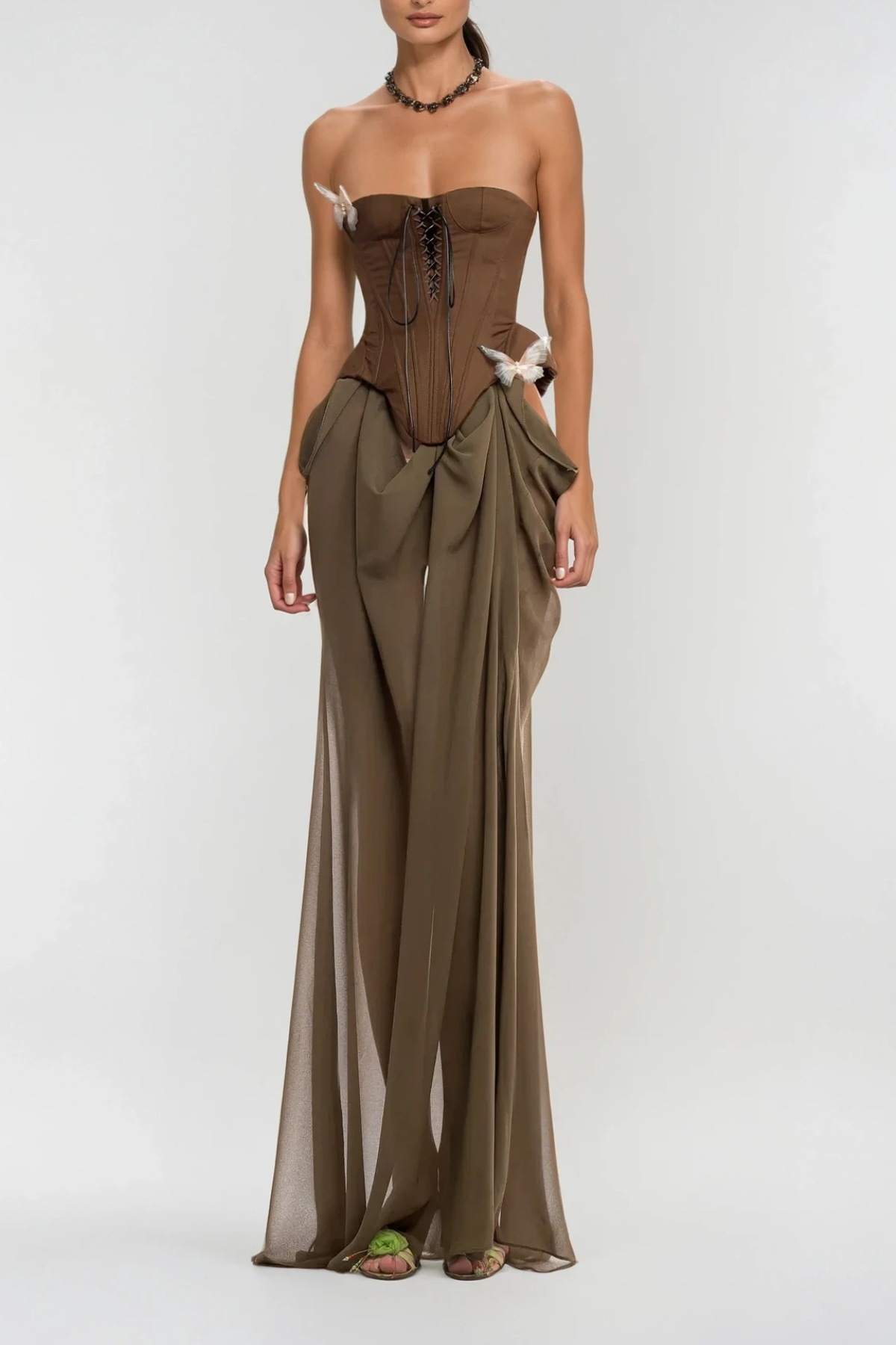 Butterfly Lace Up Two-Piece Skirt Set | Chic Stylish Ensemble