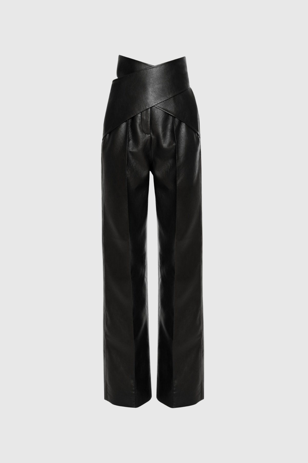 Black Deconstructed Leather Pants