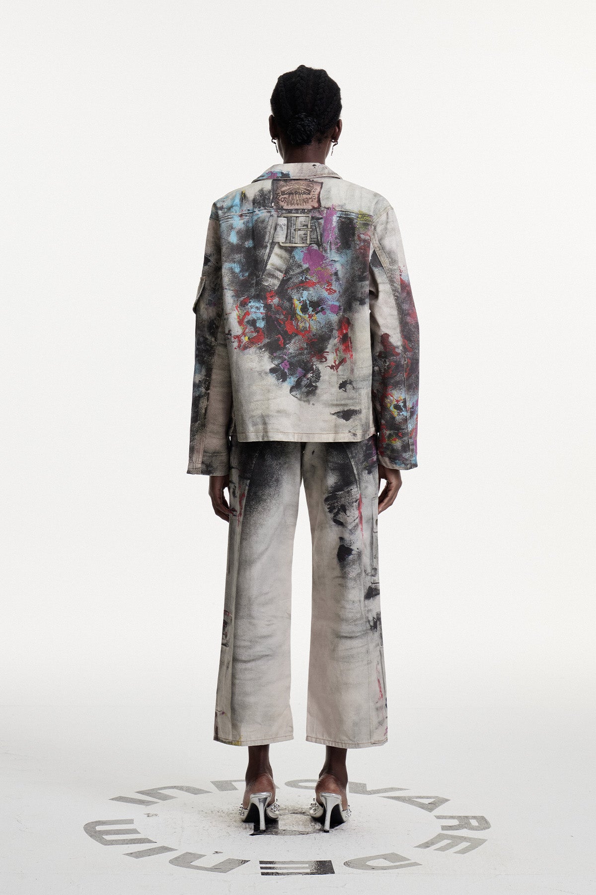 Urban Style White Graffiti Print Jacket