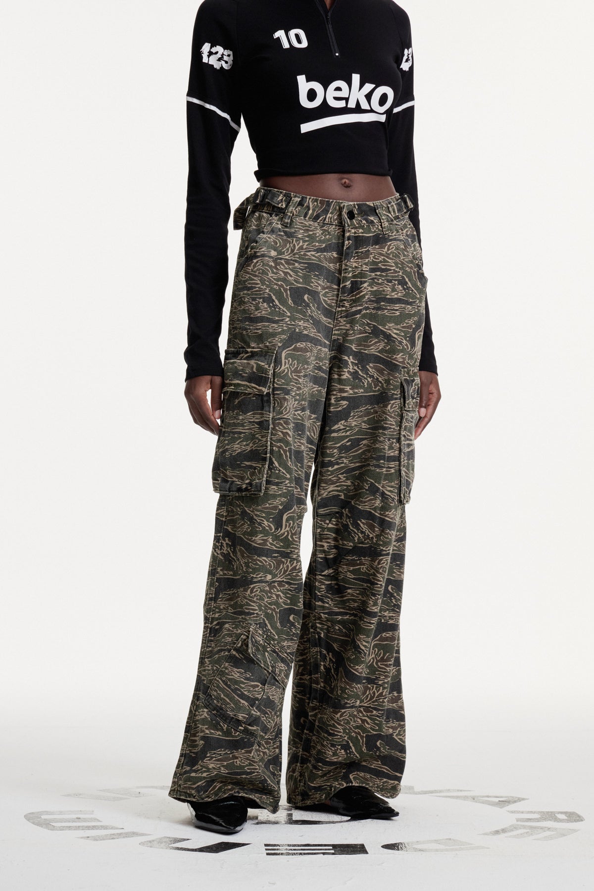 Contemporary Green Printed Jeans for Urban Edge Style (Focus Keyword: Jeans)