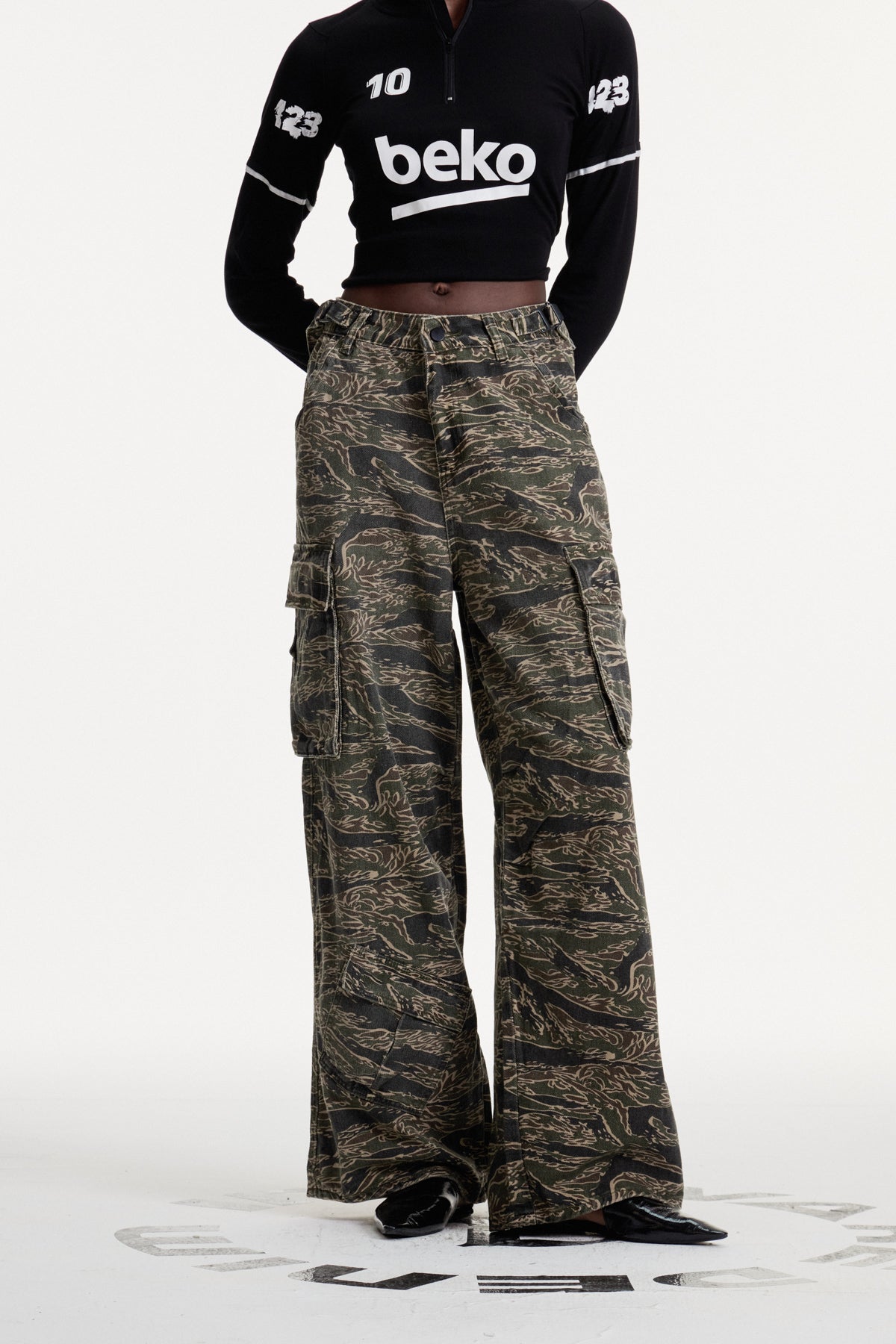 Contemporary Green Printed Jeans for Urban Edge Style (Focus Keyword: Jeans)