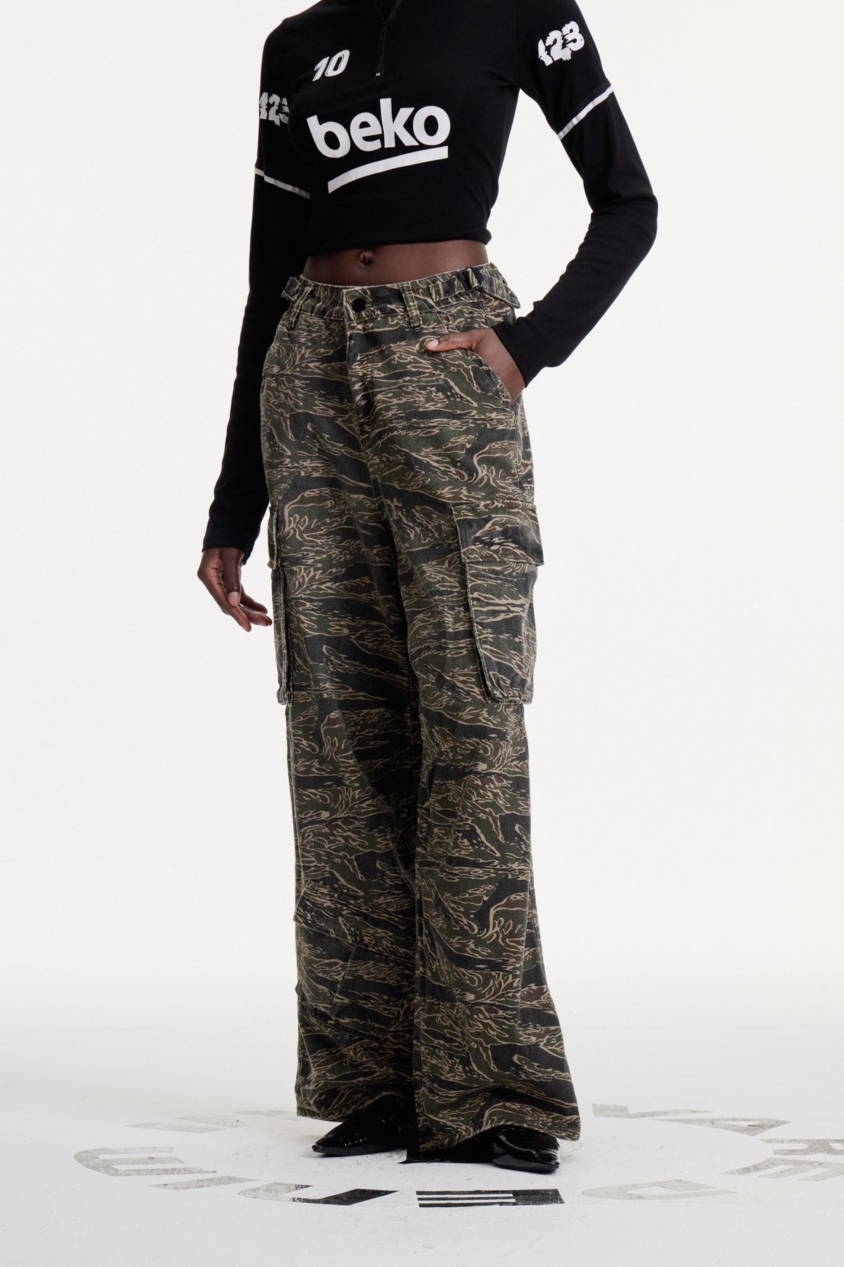 Contemporary Green Printed Jeans for Urban Edge Style (Focus Keyword: Jeans)