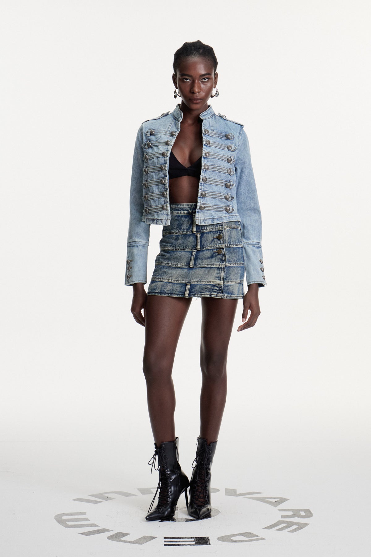 Deconstructed Buckle Denim Jacket - Urban Edge Style