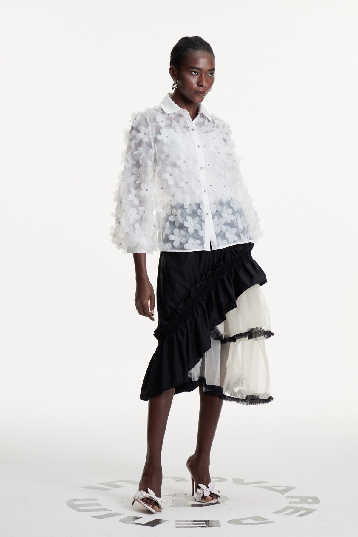 Elegant Mesh Maxi Skirt