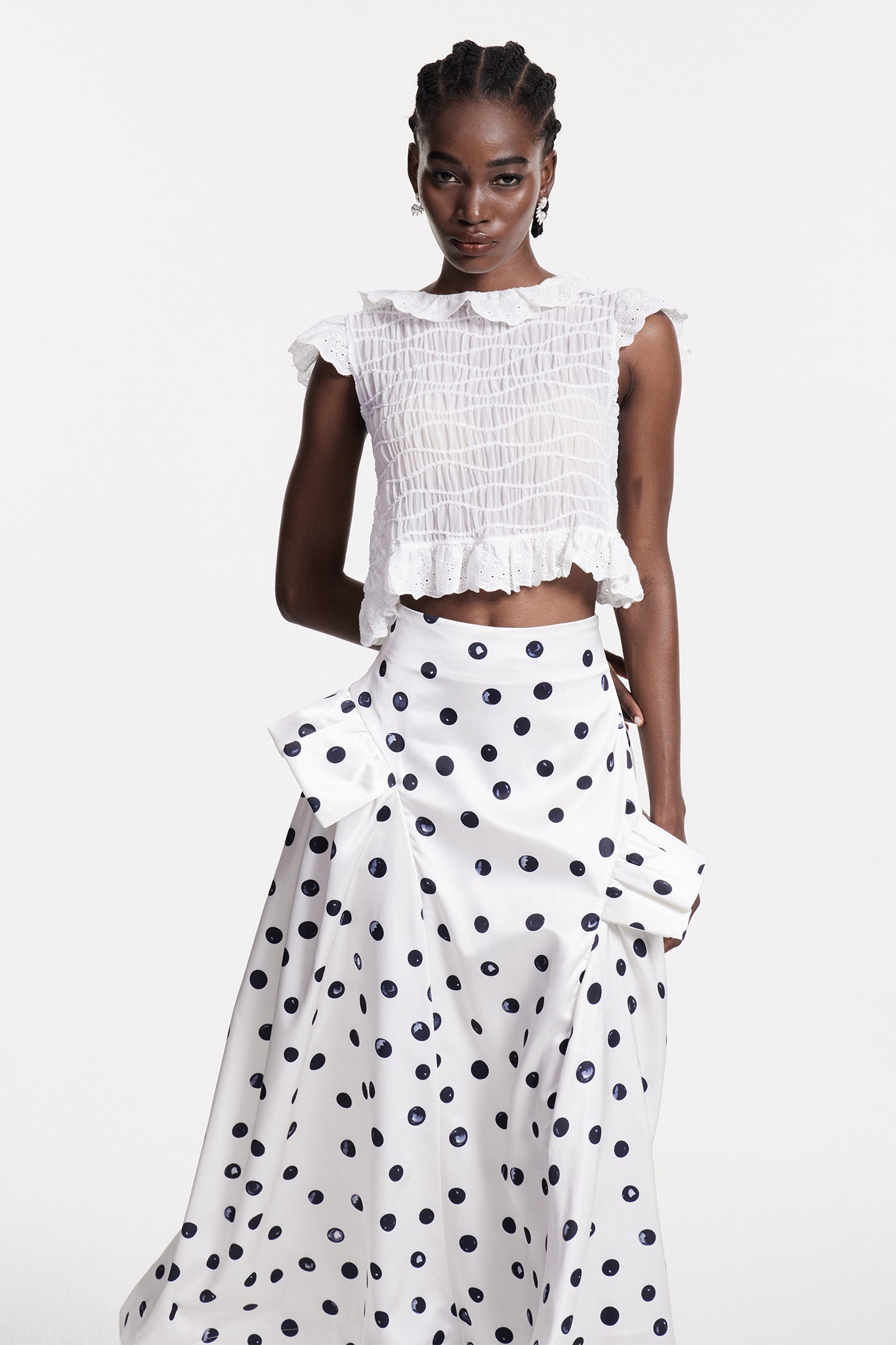 White Ruch Cutout Top - Elegant Contemporary Style