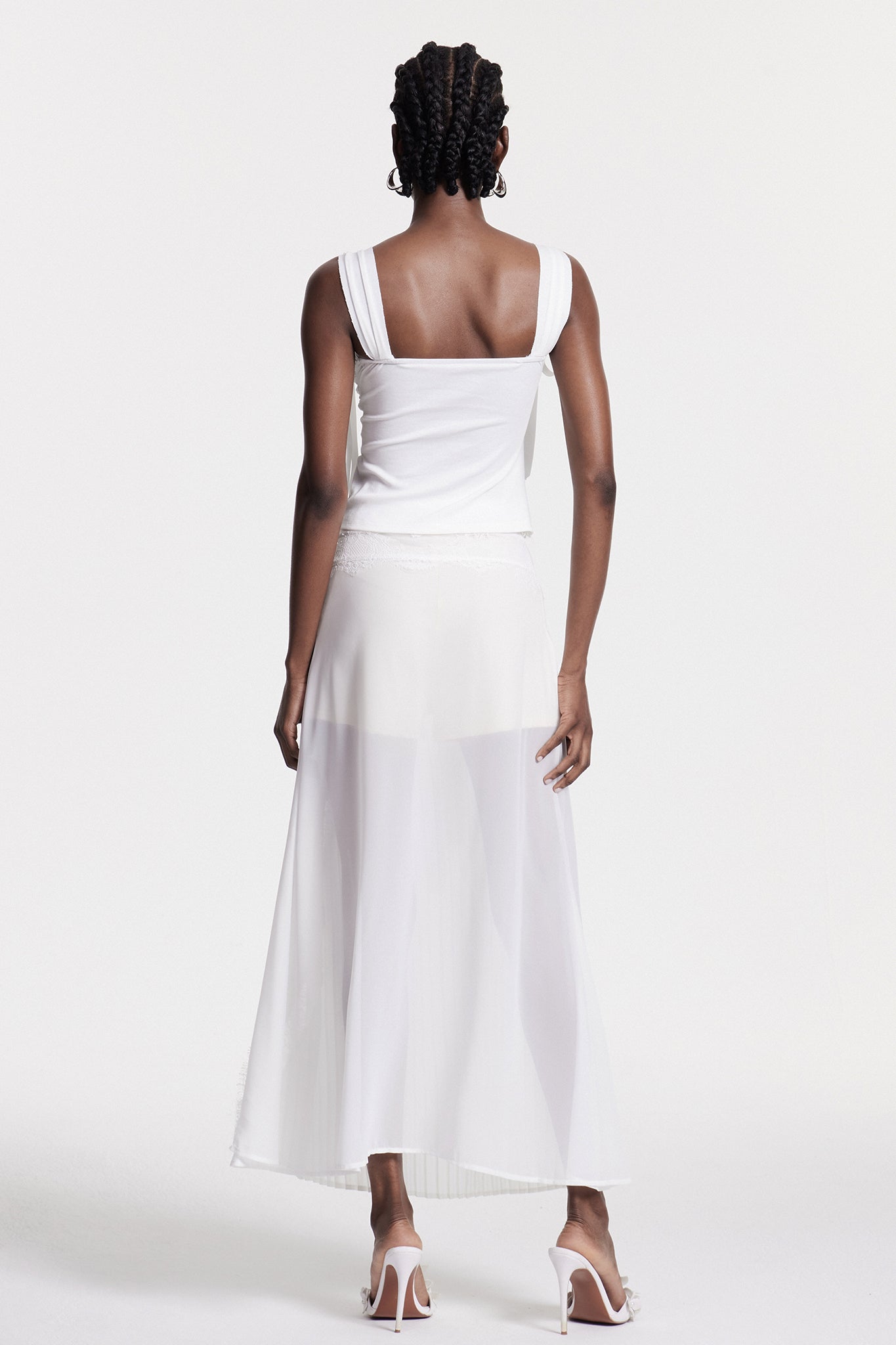 White Lace Deconstruct Maxi Dress