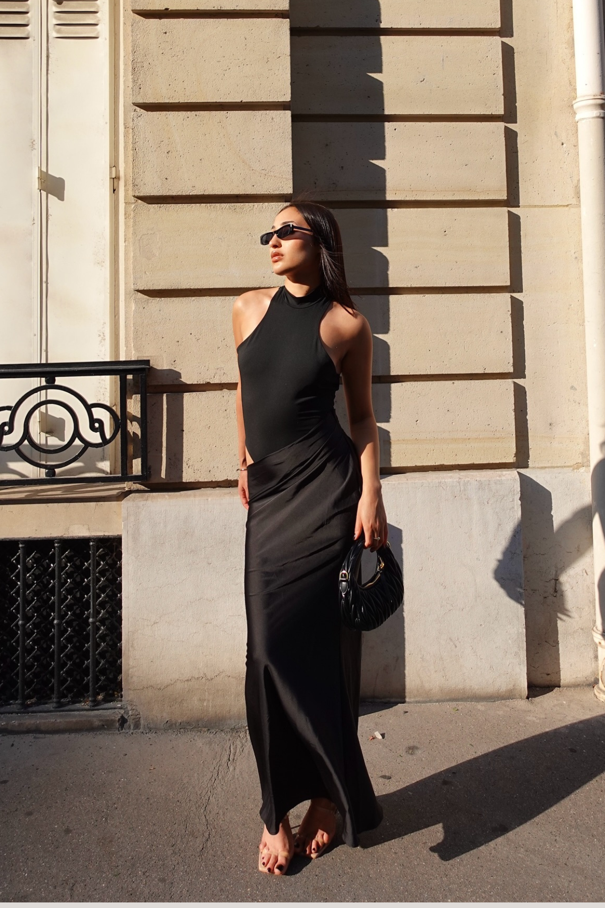 Black Satin Tank Top Maxi Dress - Elegant Occasion Wear