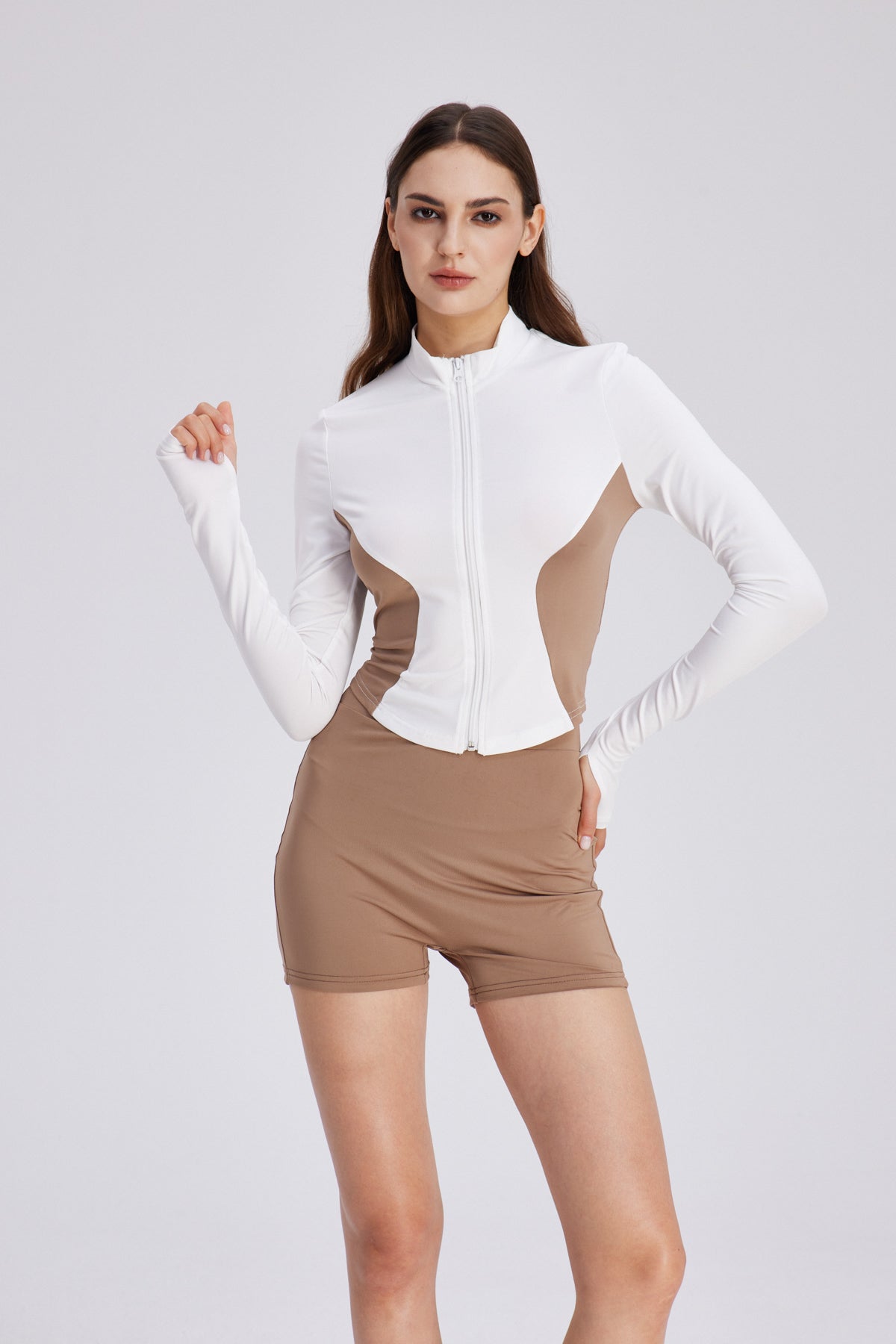 White Bodycon Long Sleeve Pants Set | Slim-Fit Urban Edge Set