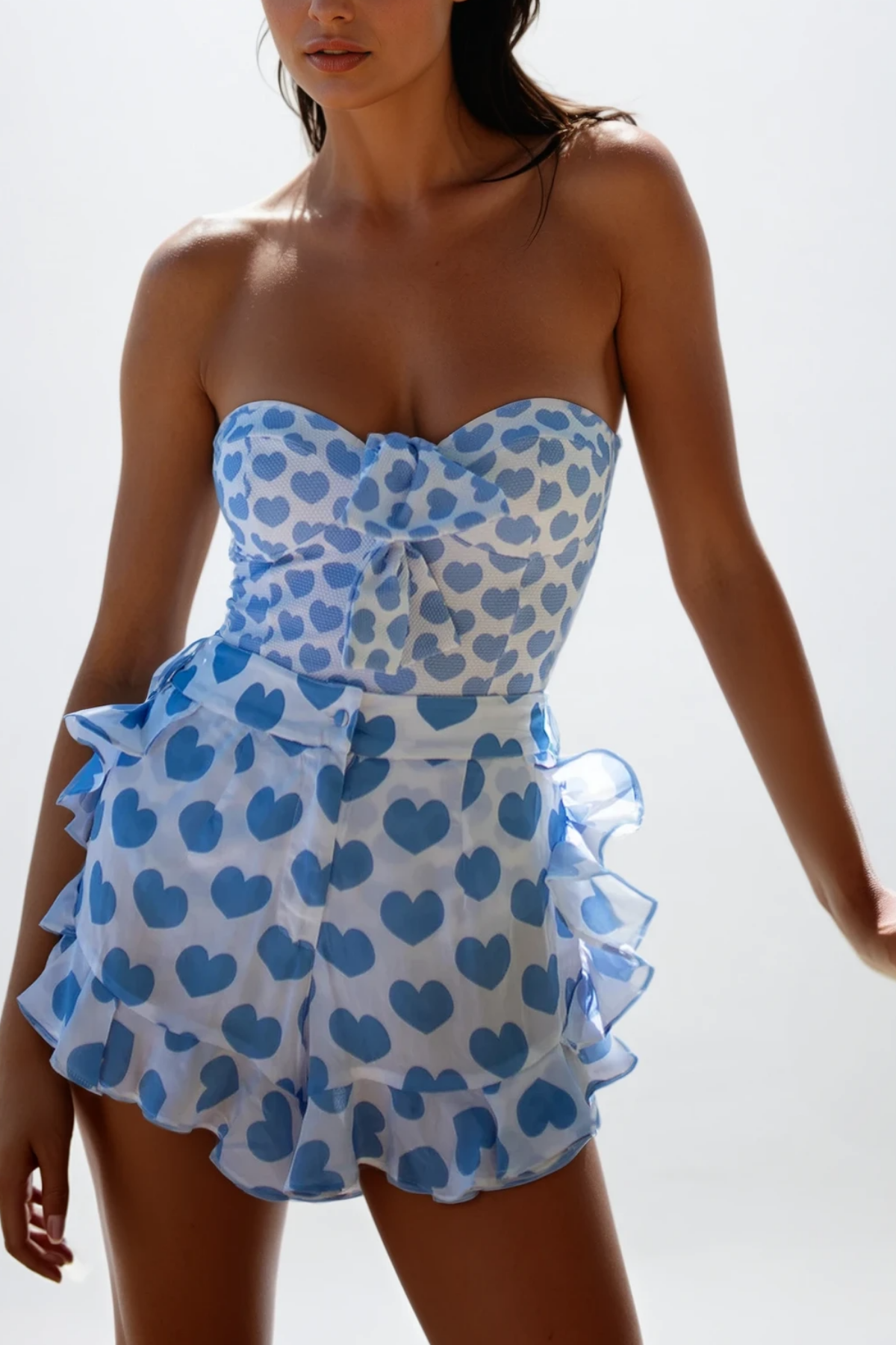 Blue Heart Sleeveless Swimwear for Women