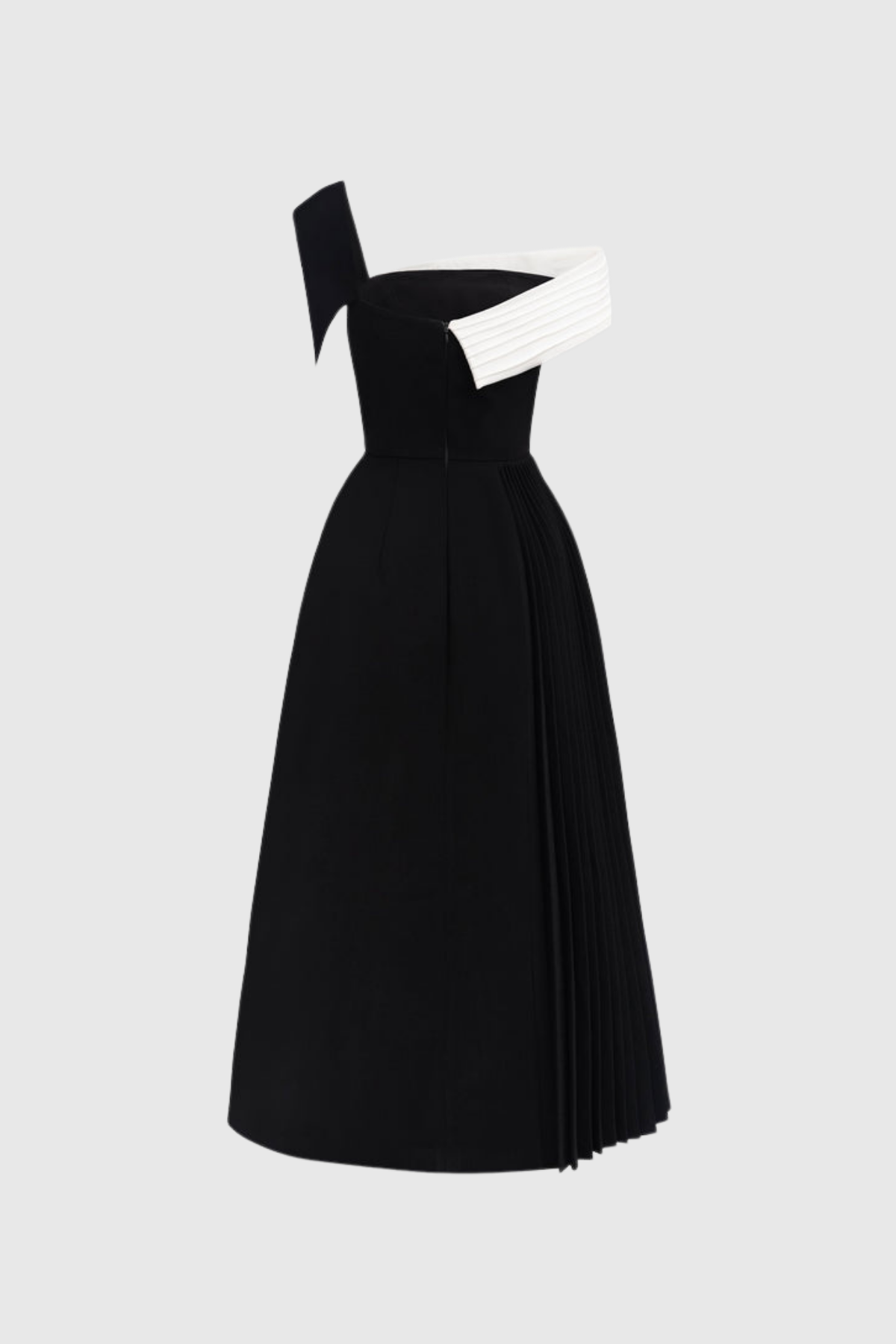 Black Asymmetric Lapel Maxi Dress Elegant Sophistication