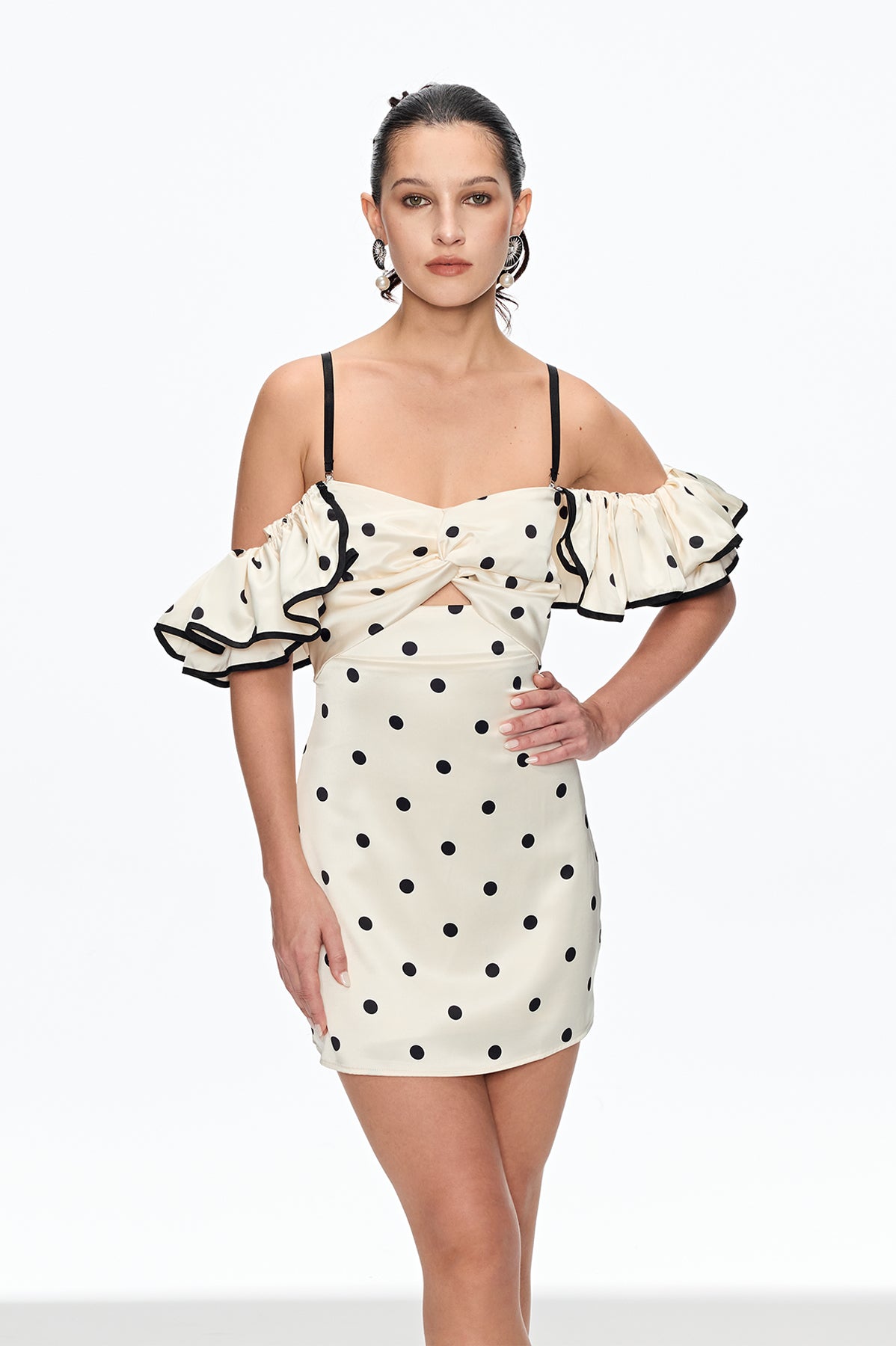 White Off Shoulder Mini Dress for Women