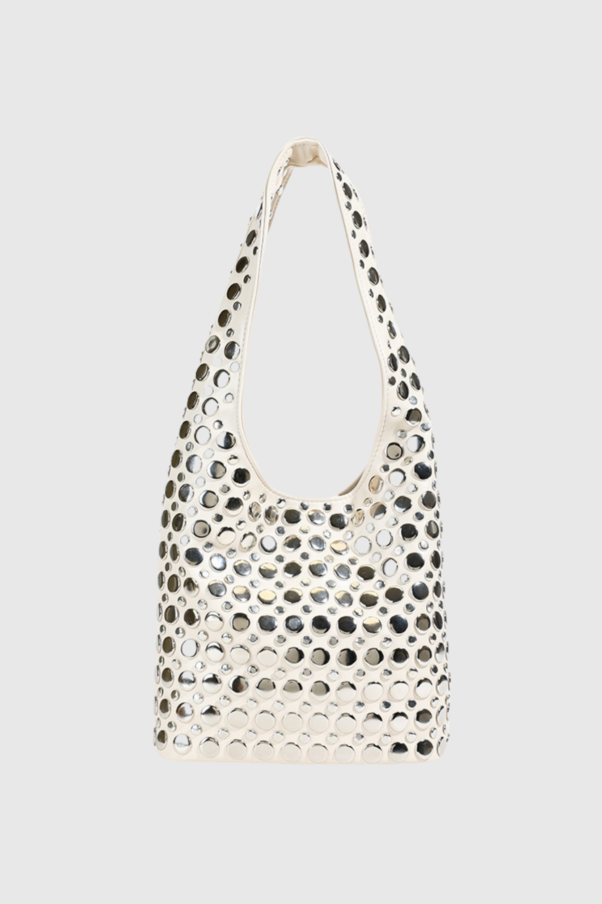 Studded Leather Bag in Brown Color
