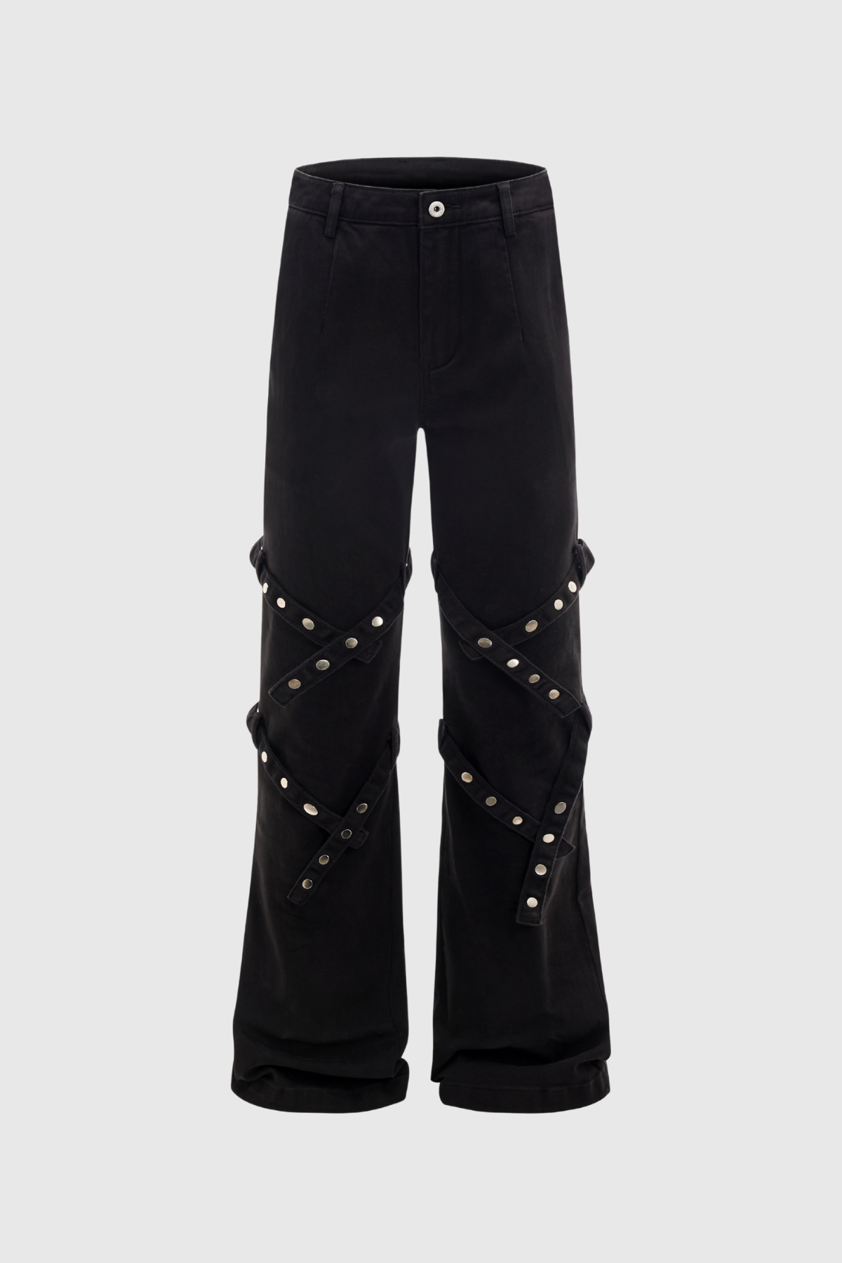 Deconstruct Button Black Jeans