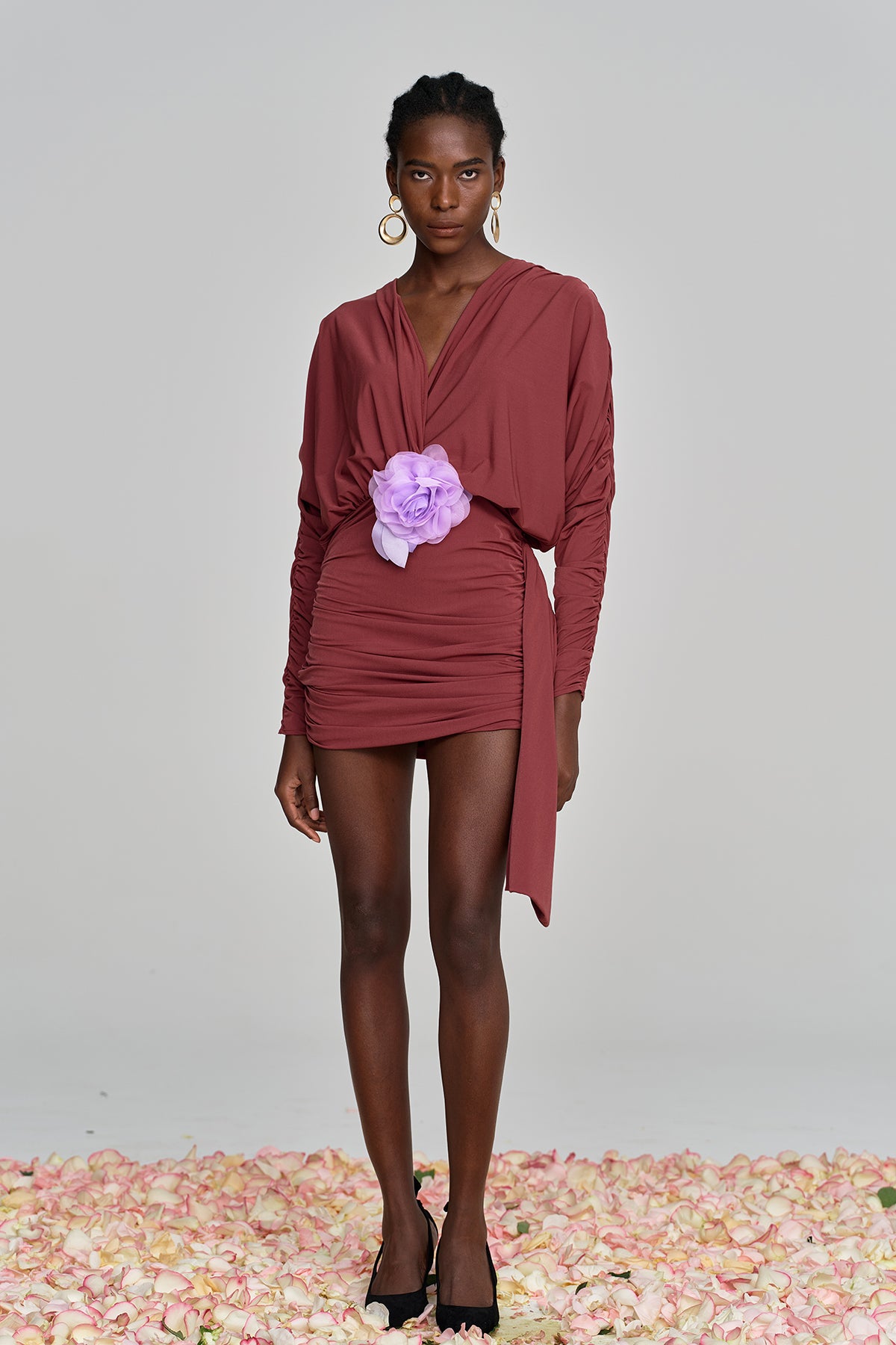 Floral Cross Plunge Mini Dress in Red - Stylish Summer Essential